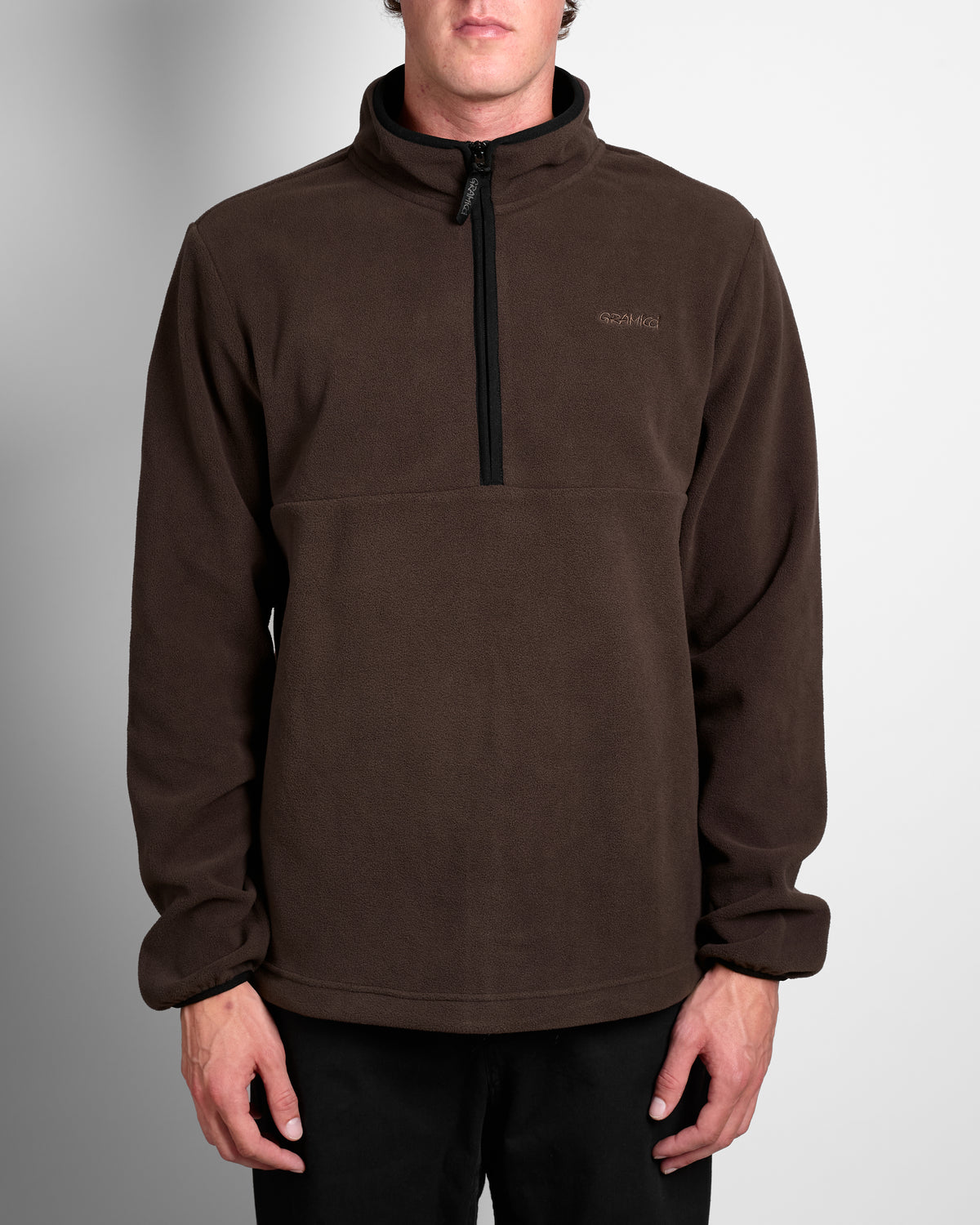 Thermal Fleece Pullover in Deep Brown