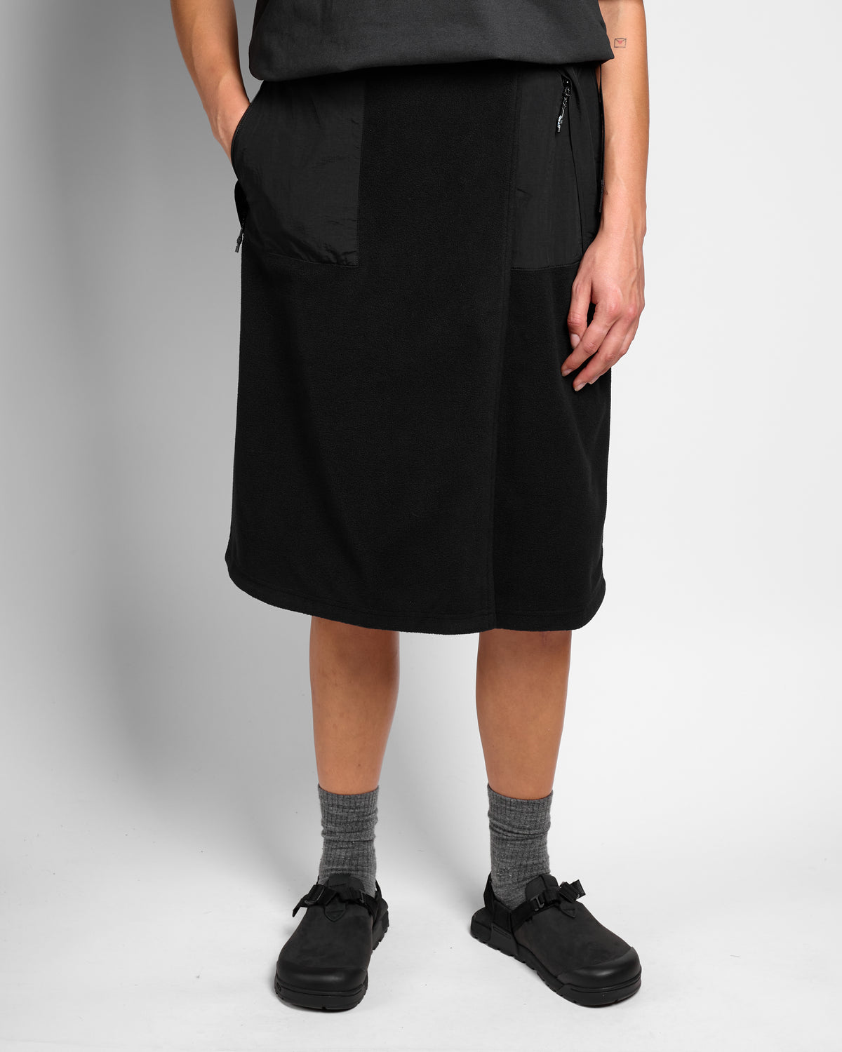 Thermal Fleece Skirt in Black