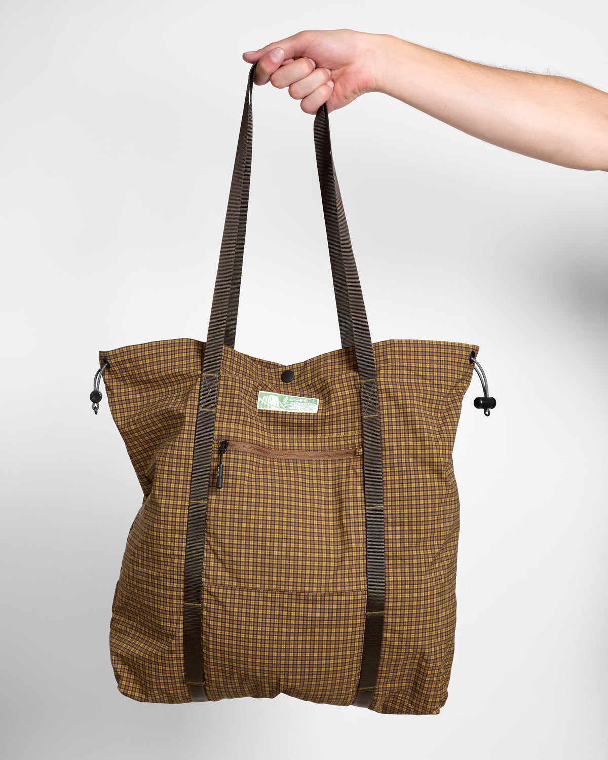 Utility Tote Bag in Brown Check