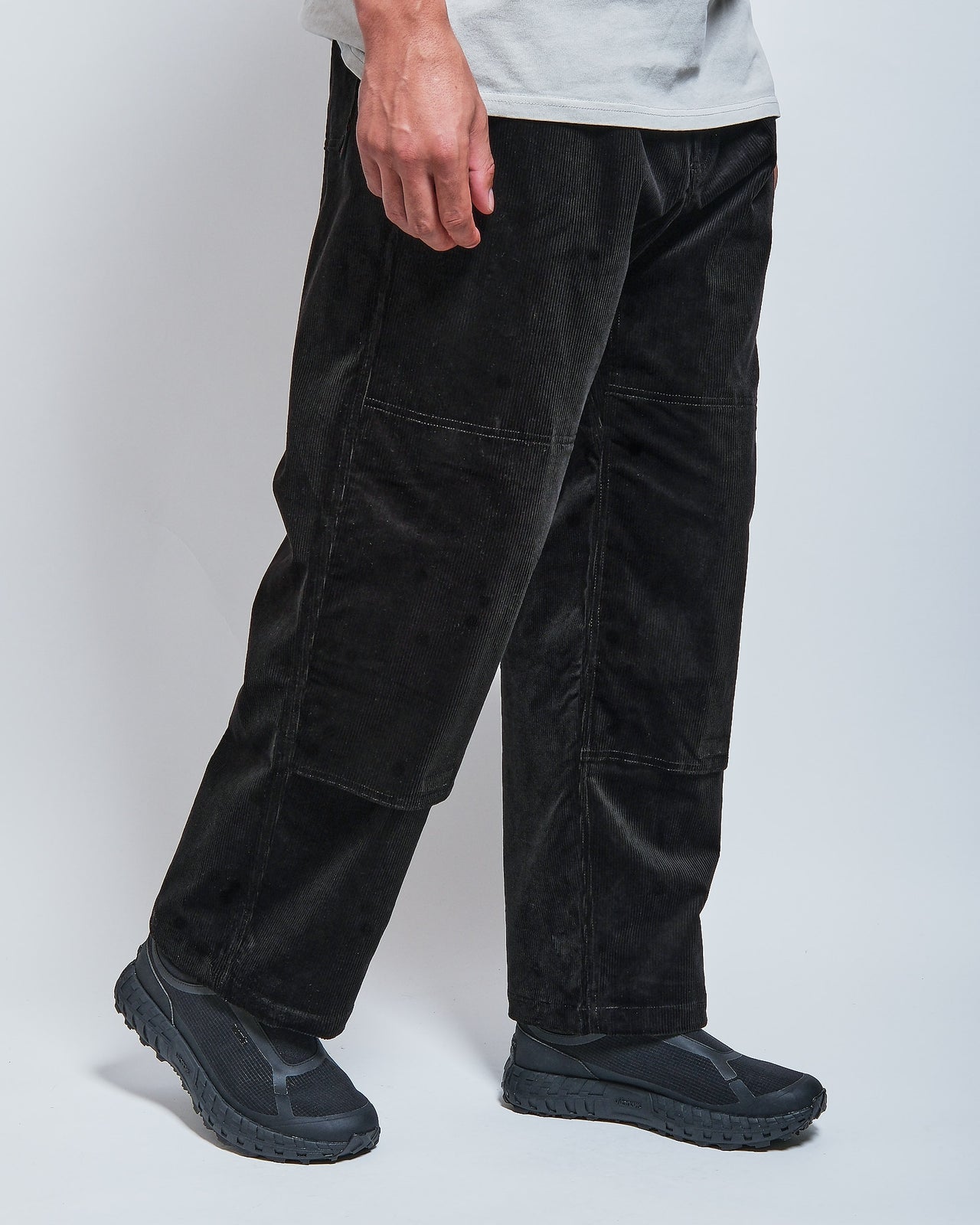 Corduroy Double Knee Pant in Black