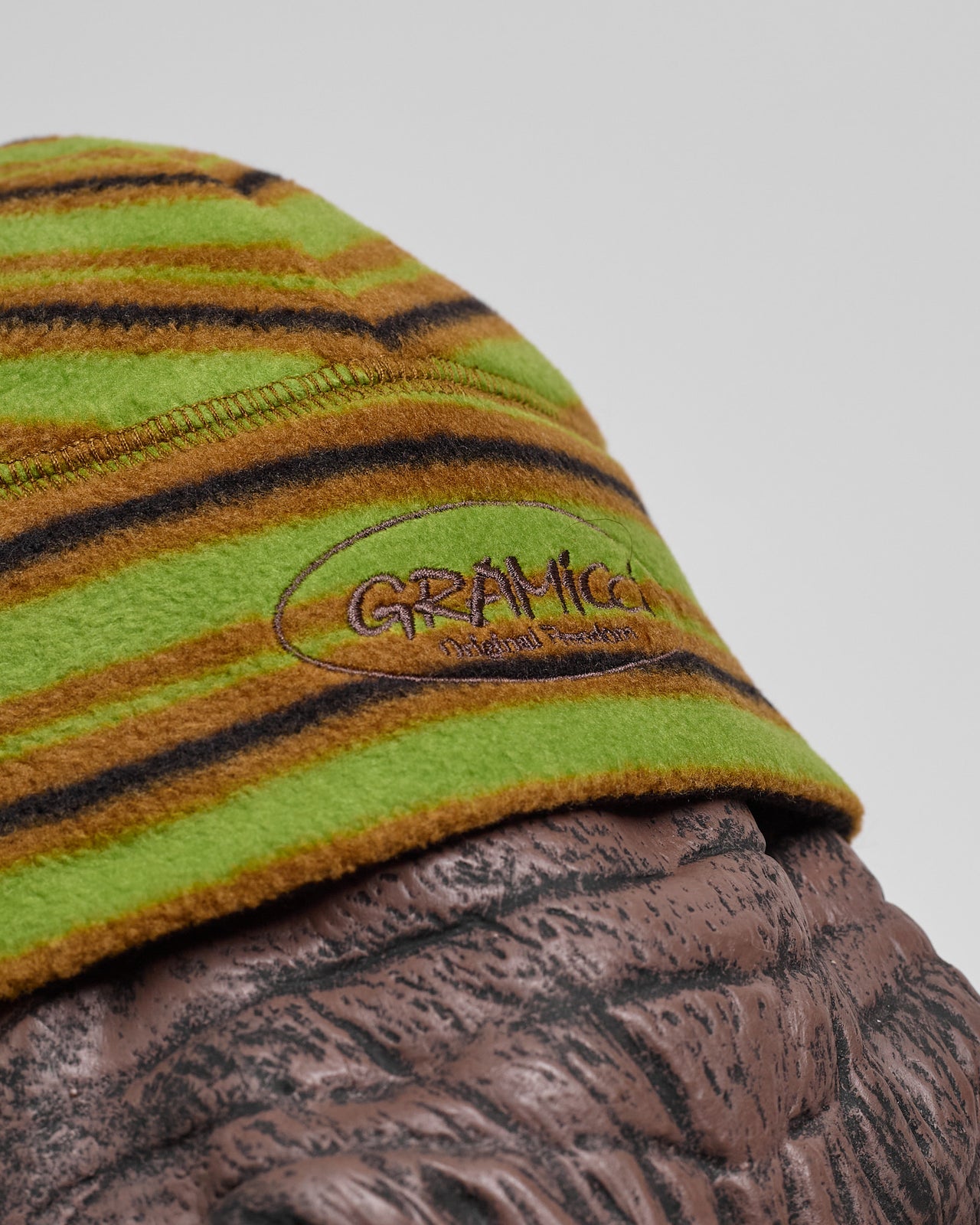Thermal Fleece Beanie in Chartreuse Stripe