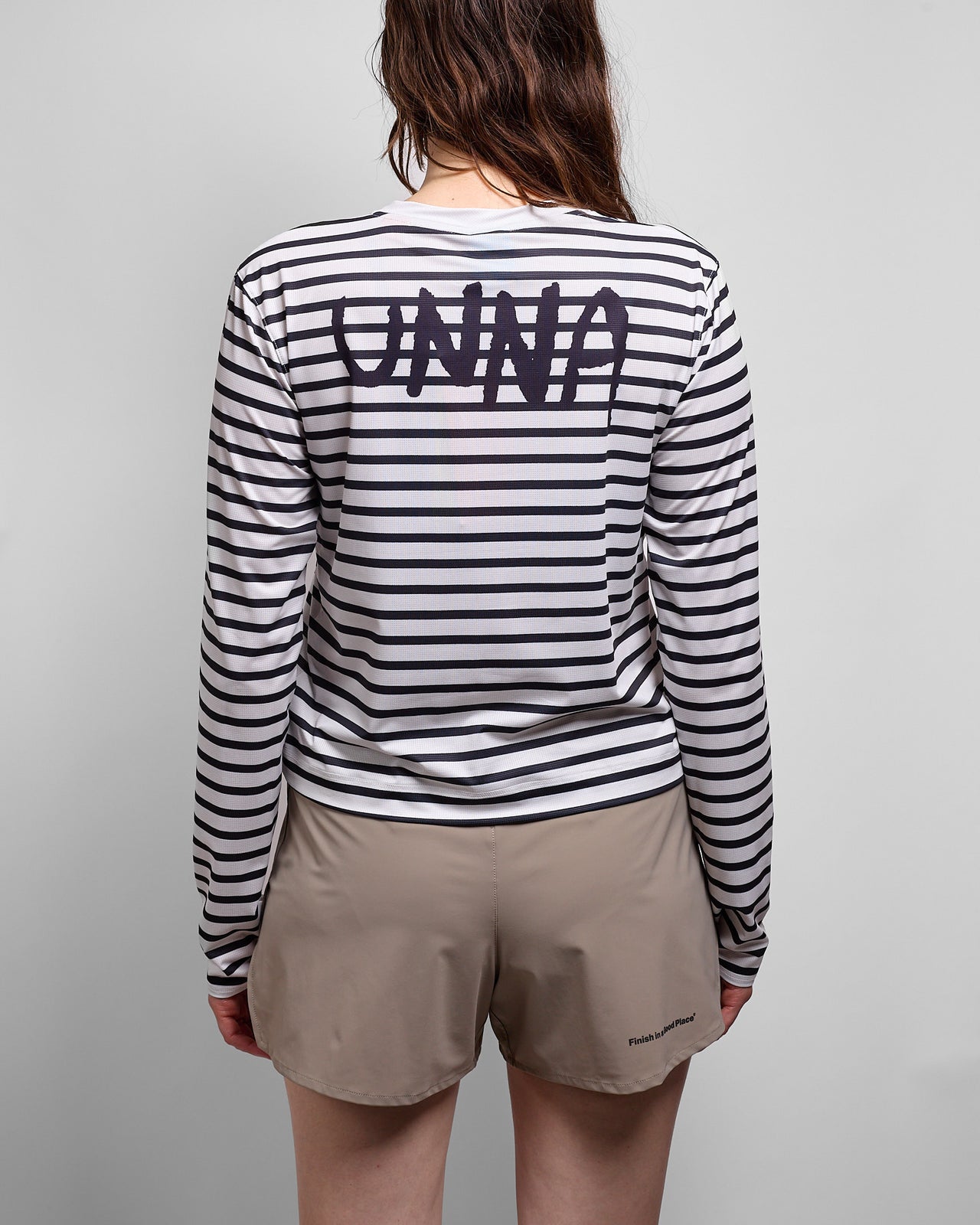 W's Striped LS in White and Navy