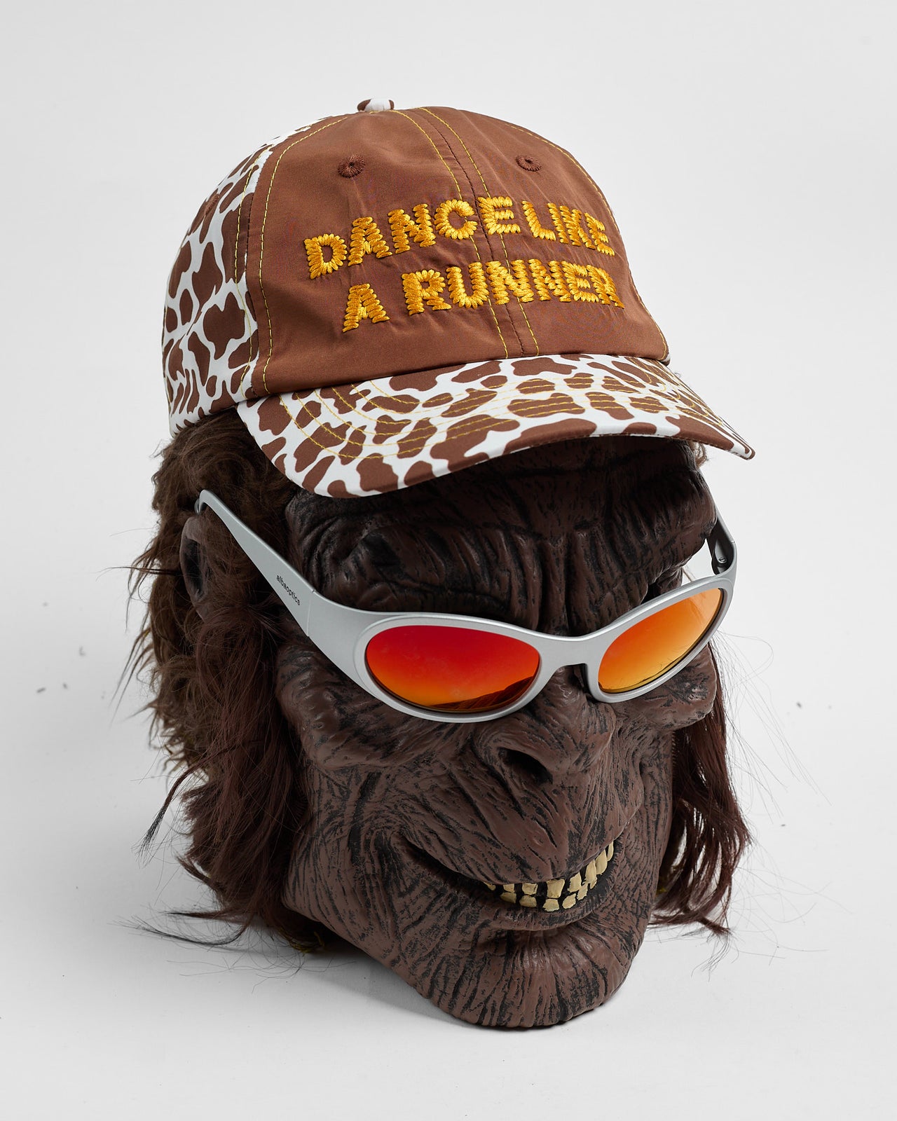 Dance Like A Runner Cow Print Dad Hat in Brown