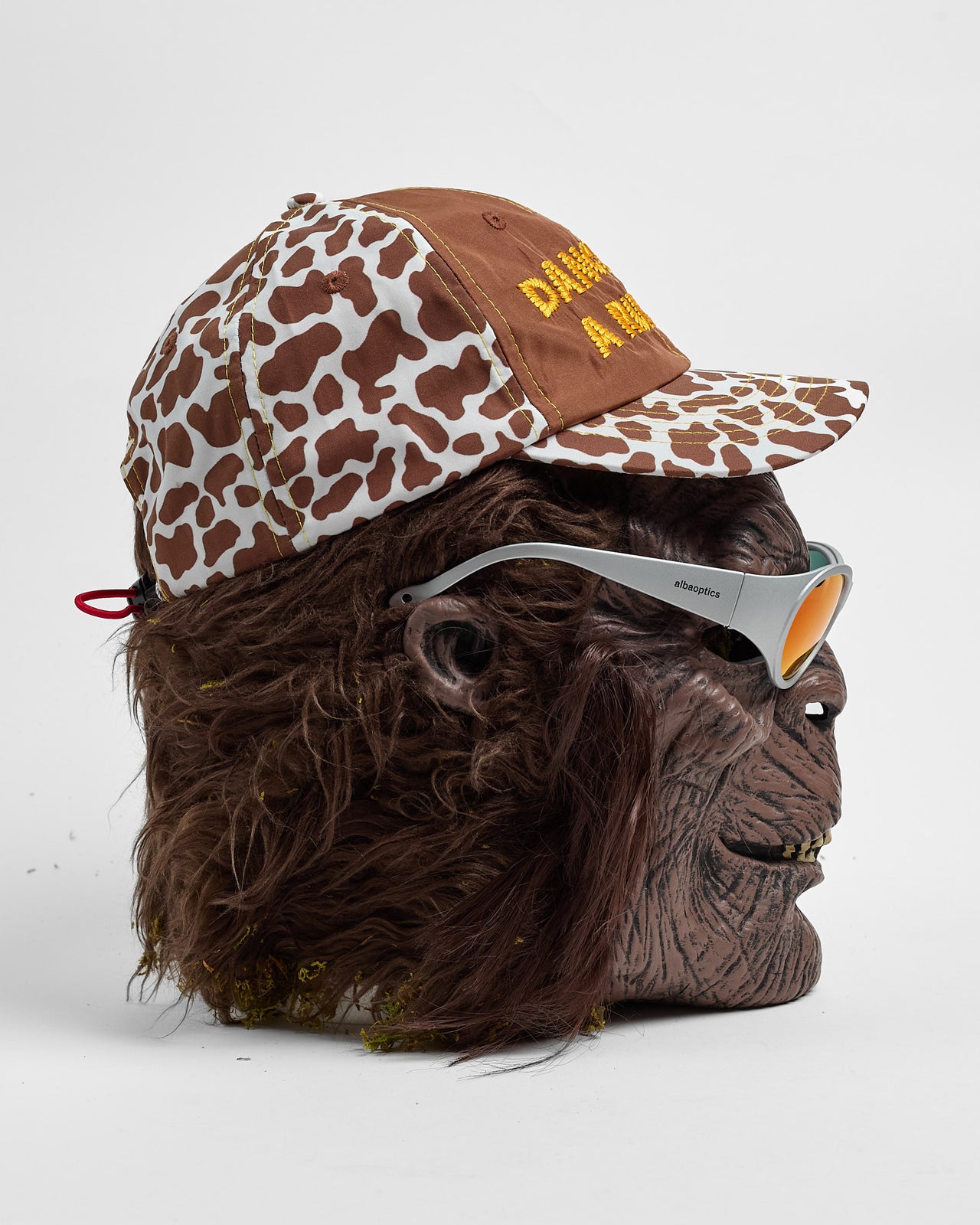 Dance Like A Runner Cow Print Dad Hat in Brown