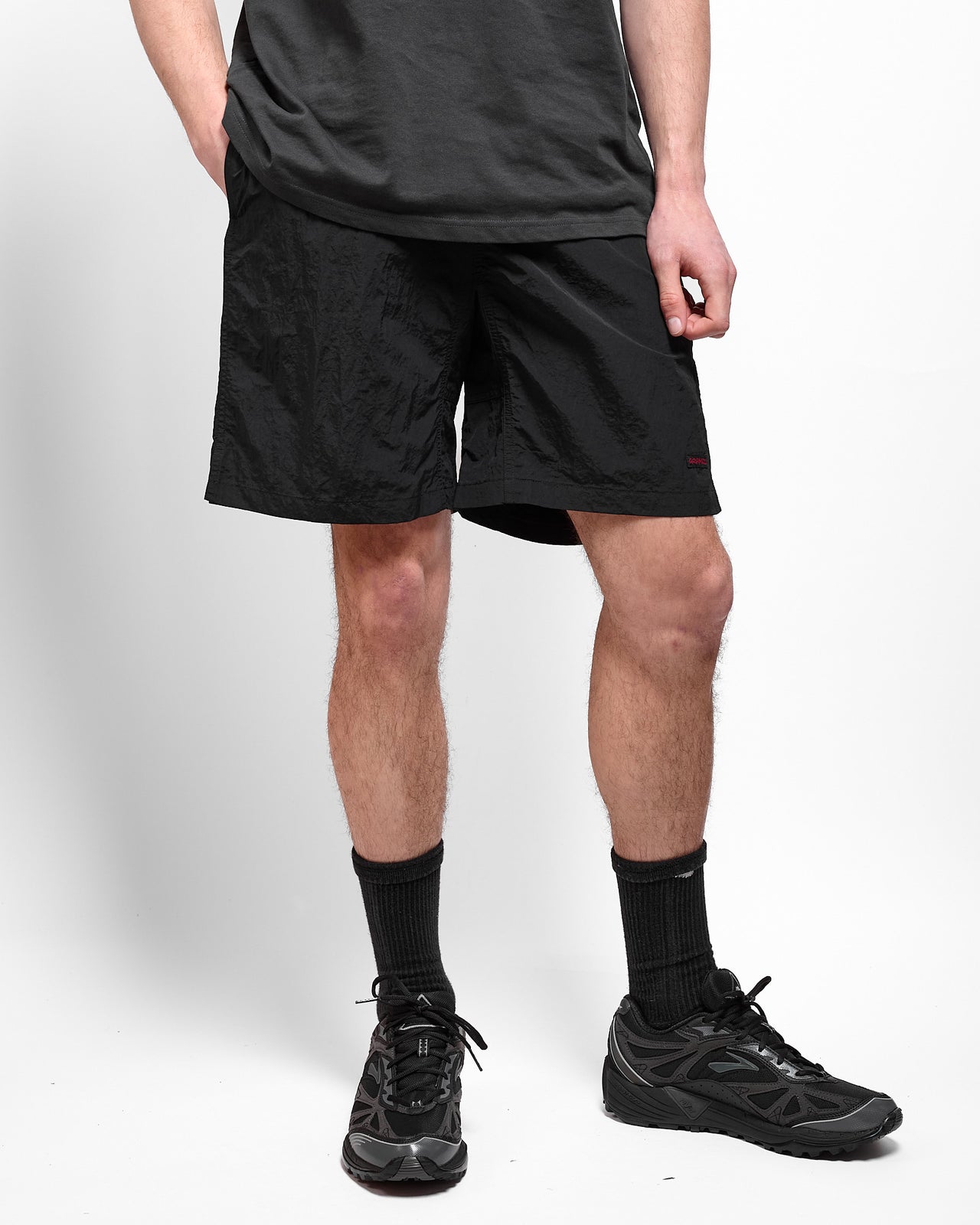 Nylon Packable G-Short in Black