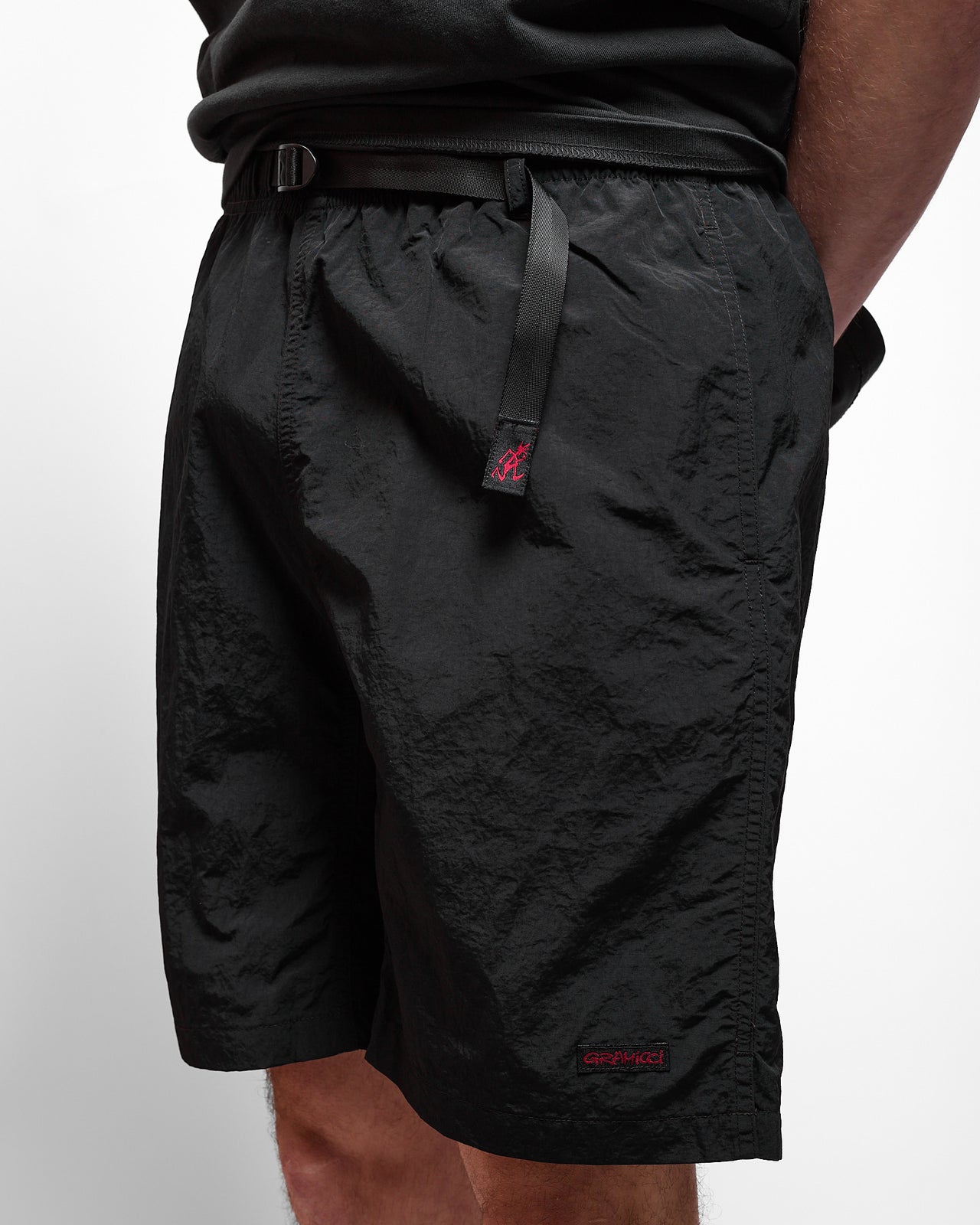 Nylon Packable G-Short in Black