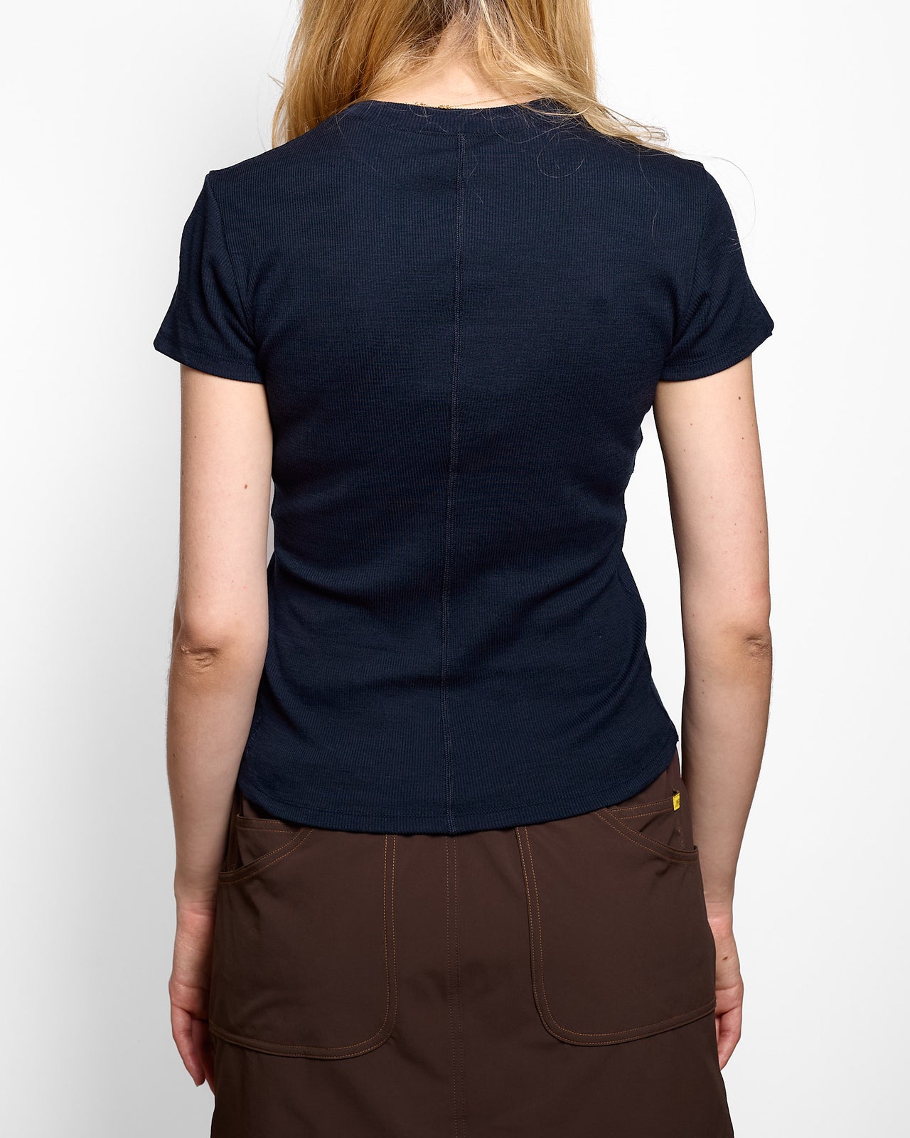 Ribbed Merino T-Shirt in Woad
