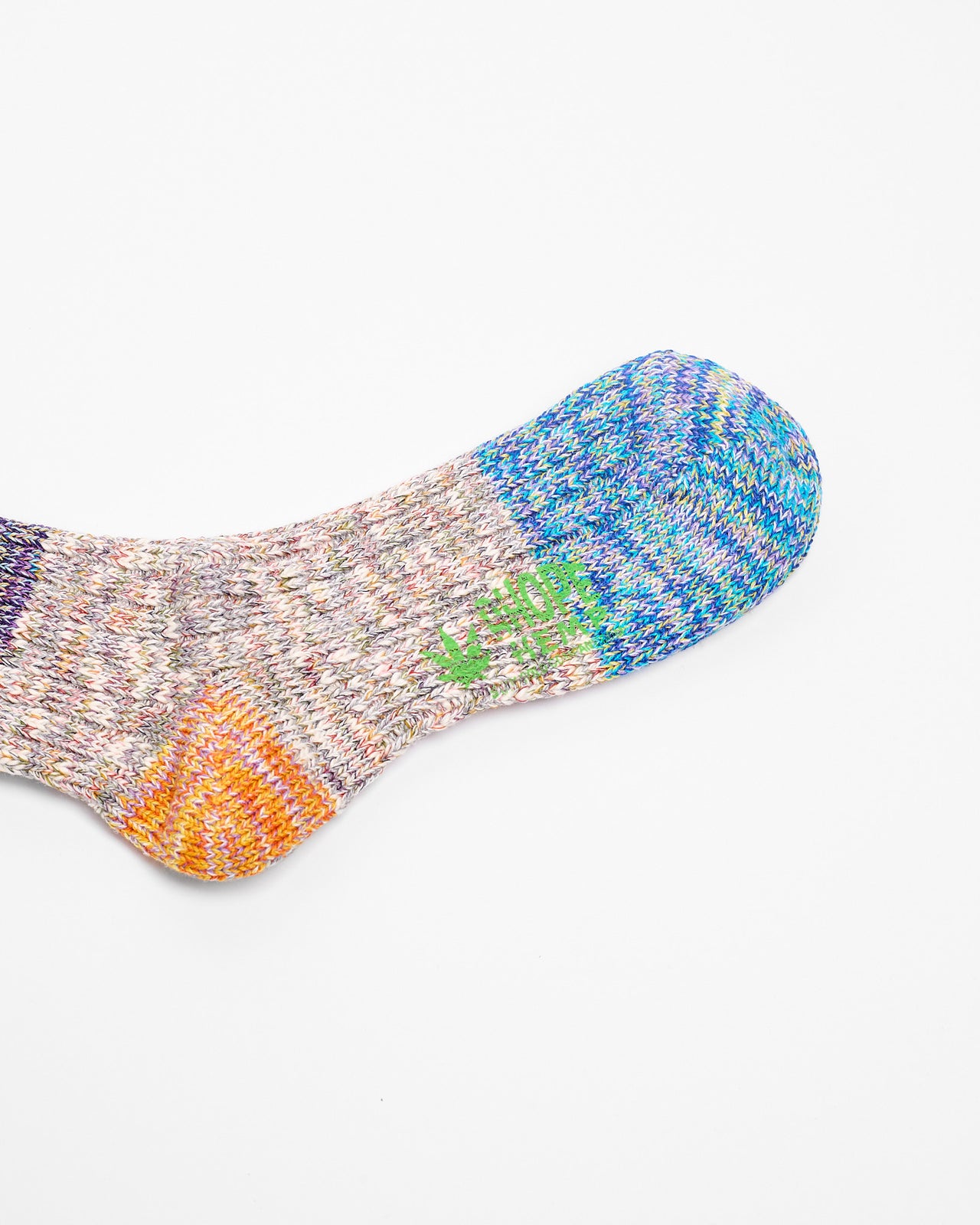 Melange Hemp Crew Sock in Purple