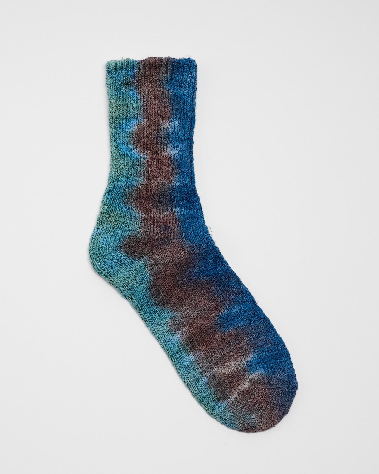 Tie-Dye Hemp Crew Sock in Seaside