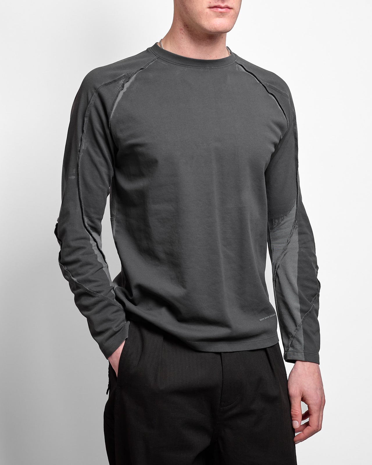 Contrast Long Sleeve in Charcoal