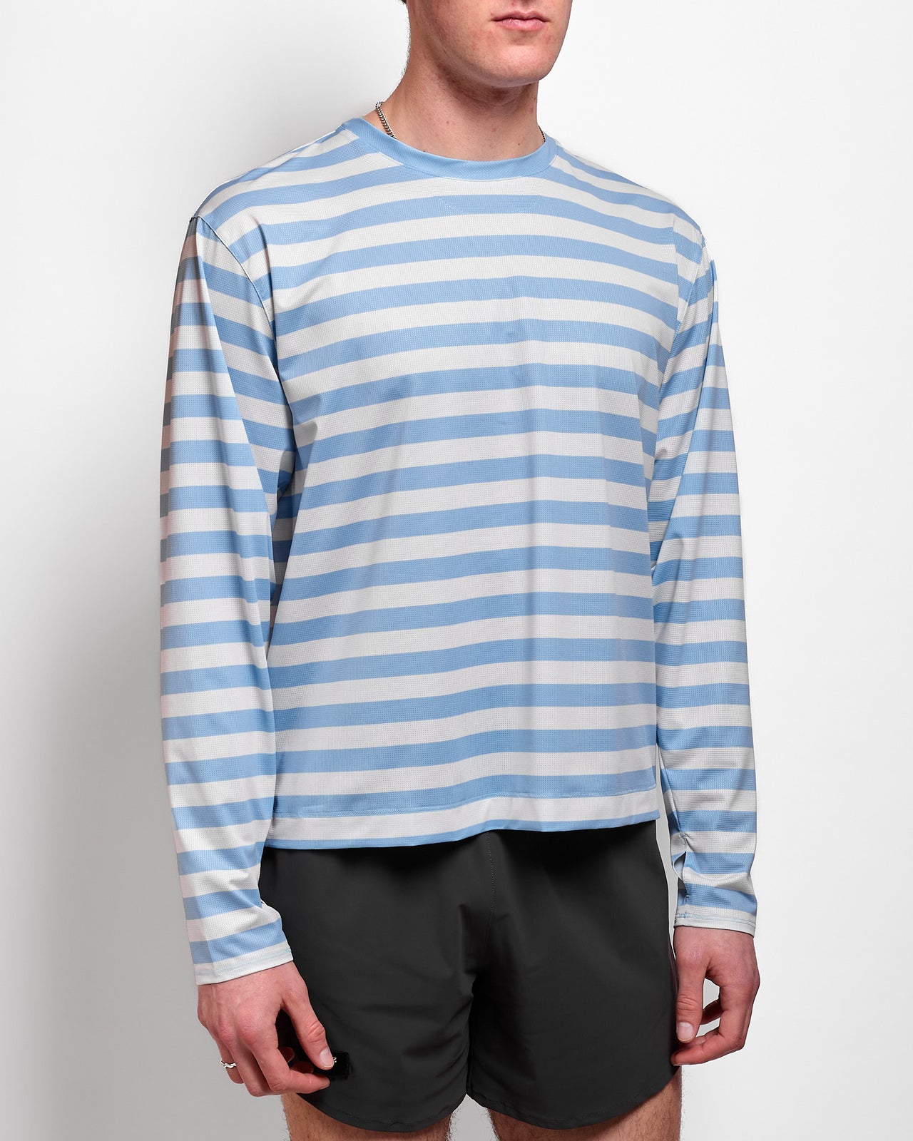Striped LS in Baby Blue