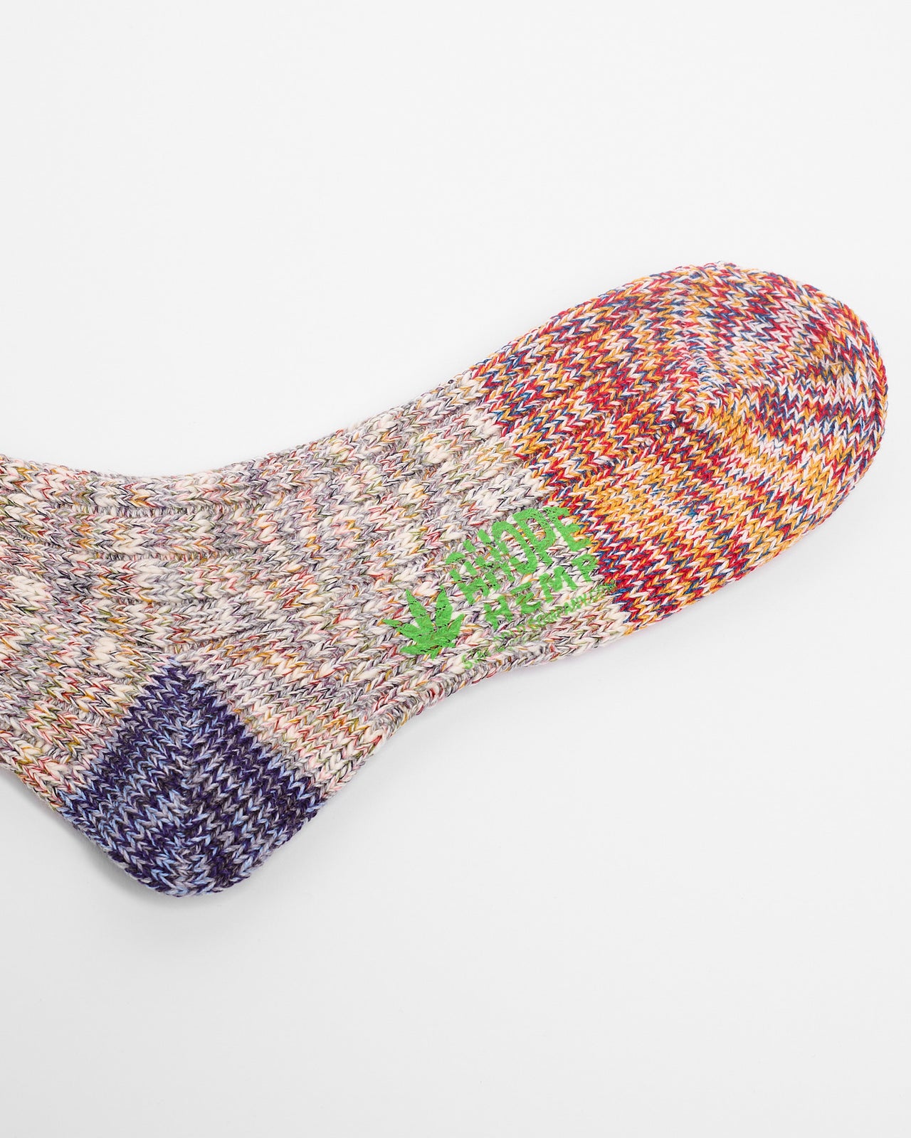 Melange Hemp Crew Sock in Yellow