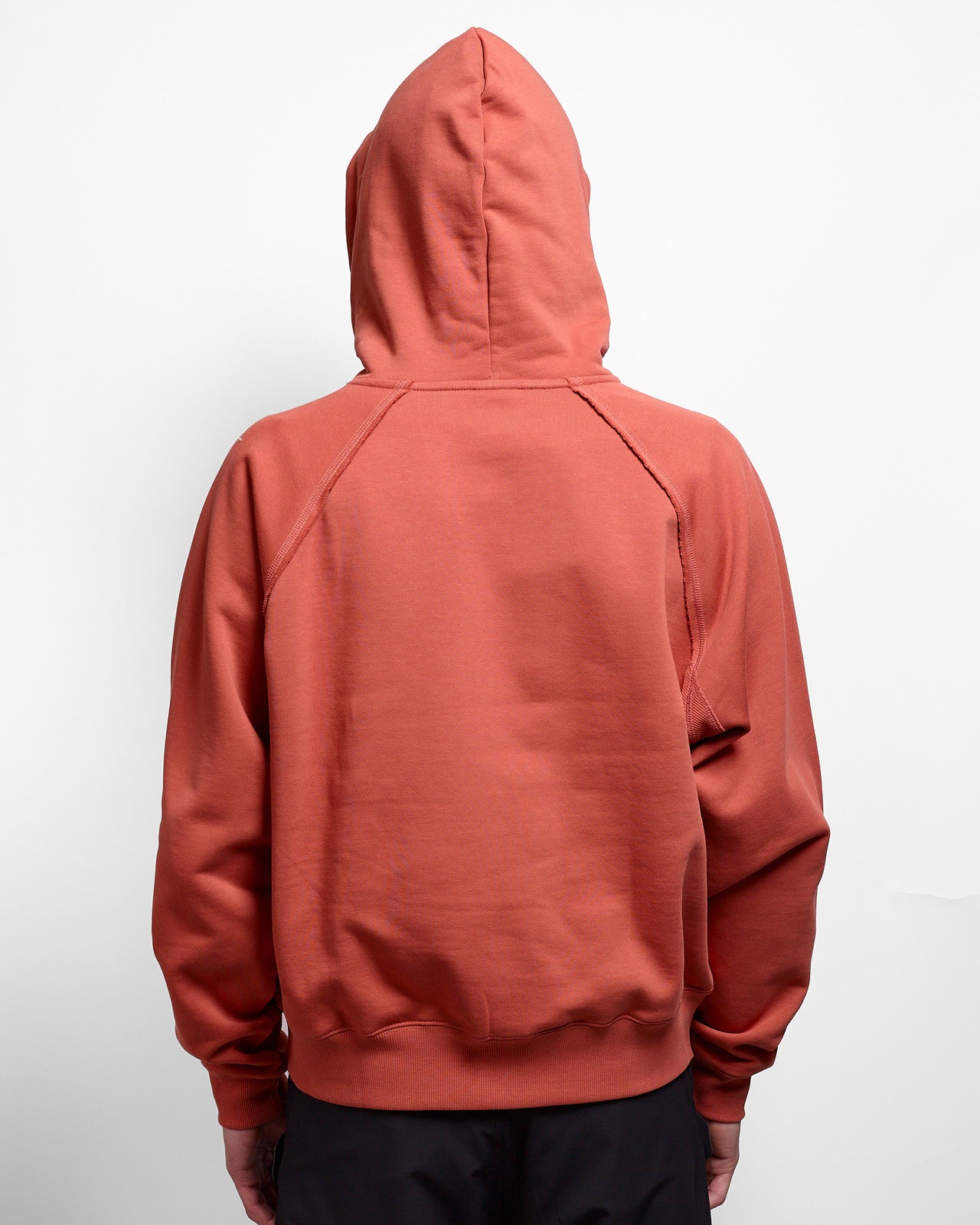 Square Pocket Hoodie in Brick Red