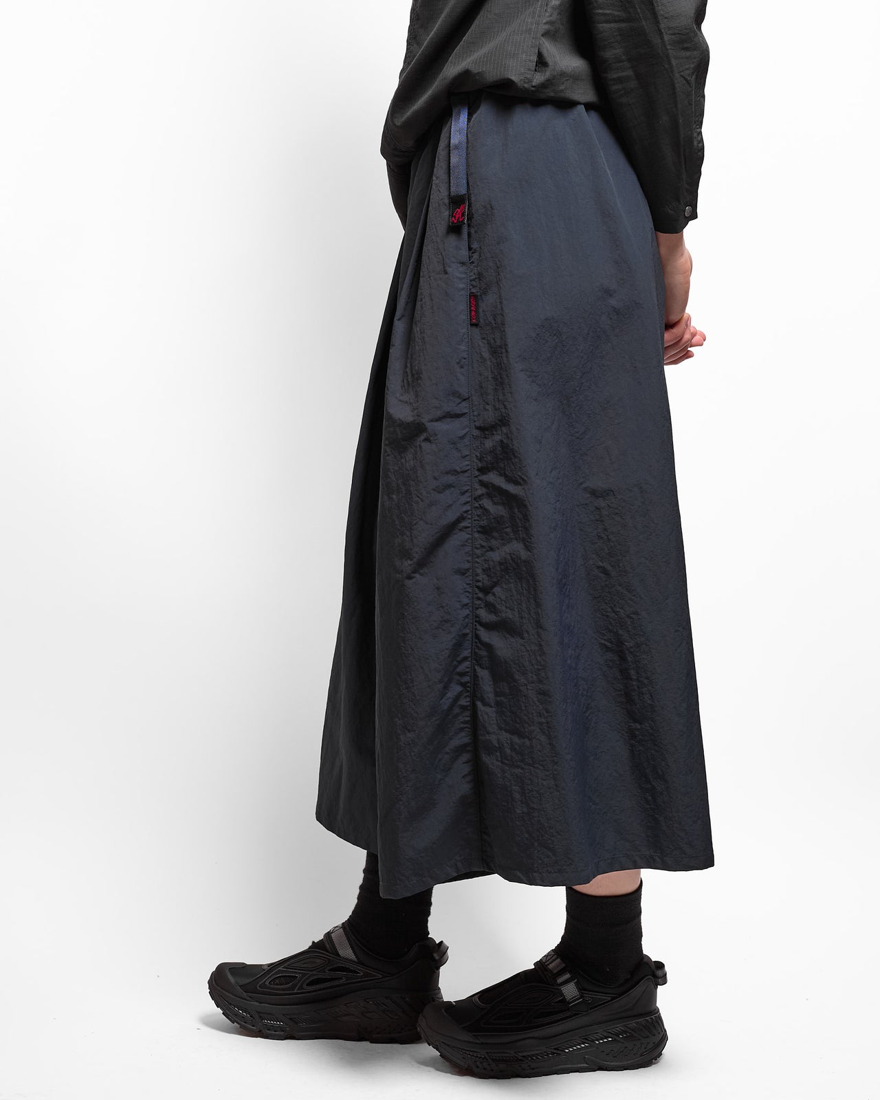Woven Nylon Flare Pant in British Navy