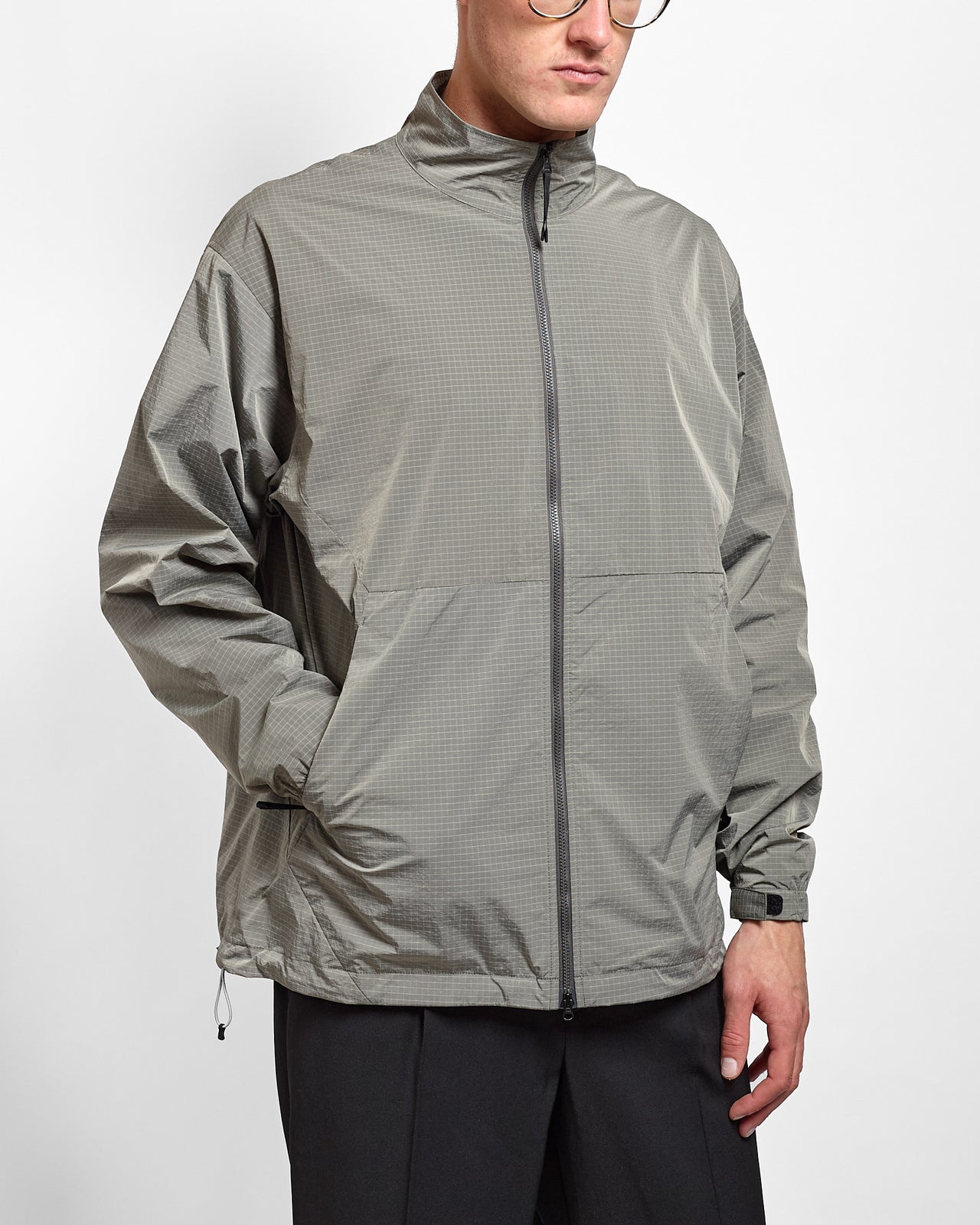 Dope Dyed Rip-Stop Wind Jacket in Moon Mist