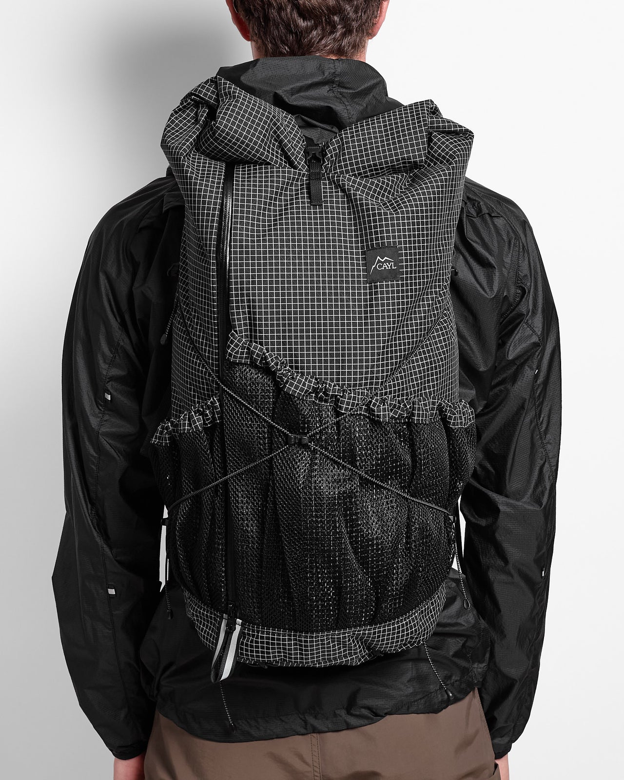 Mari Roll Top in Black Grid