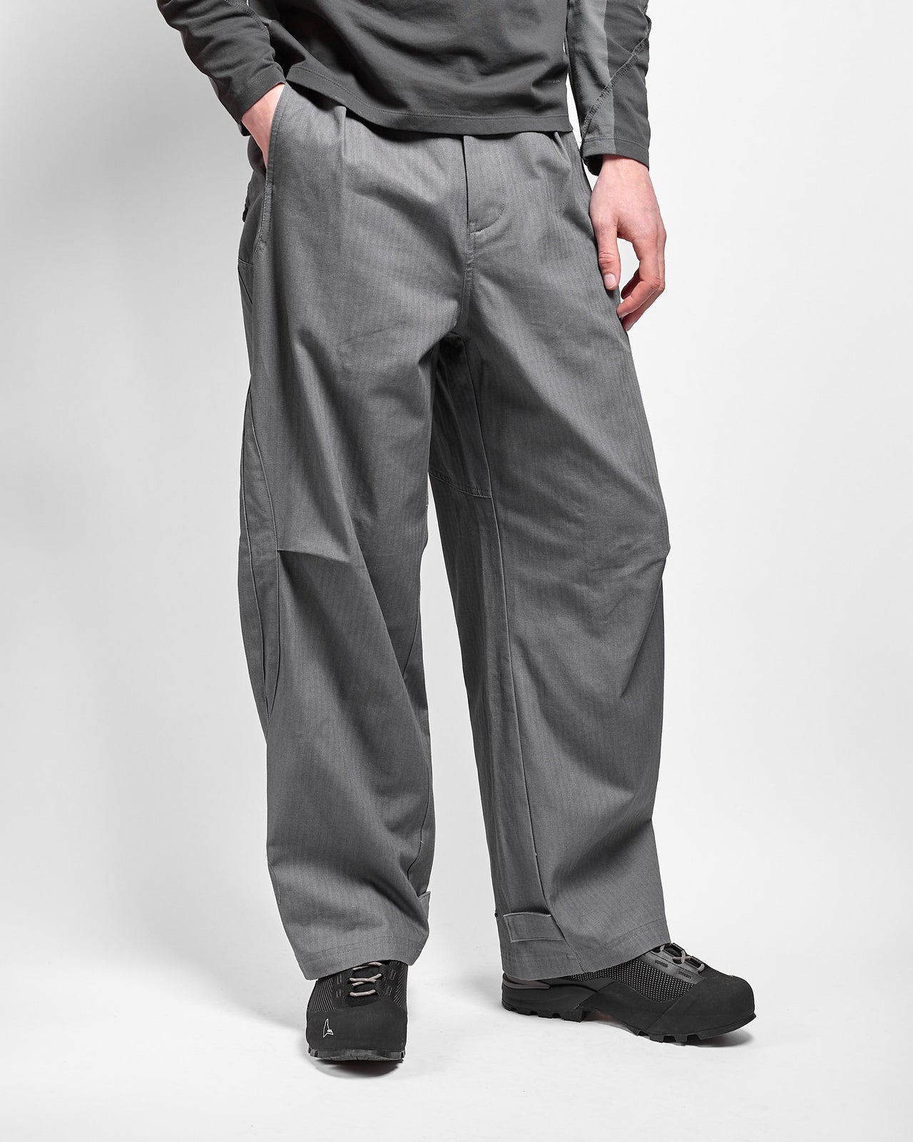 Back Pocket Pants in Blue Charcoal