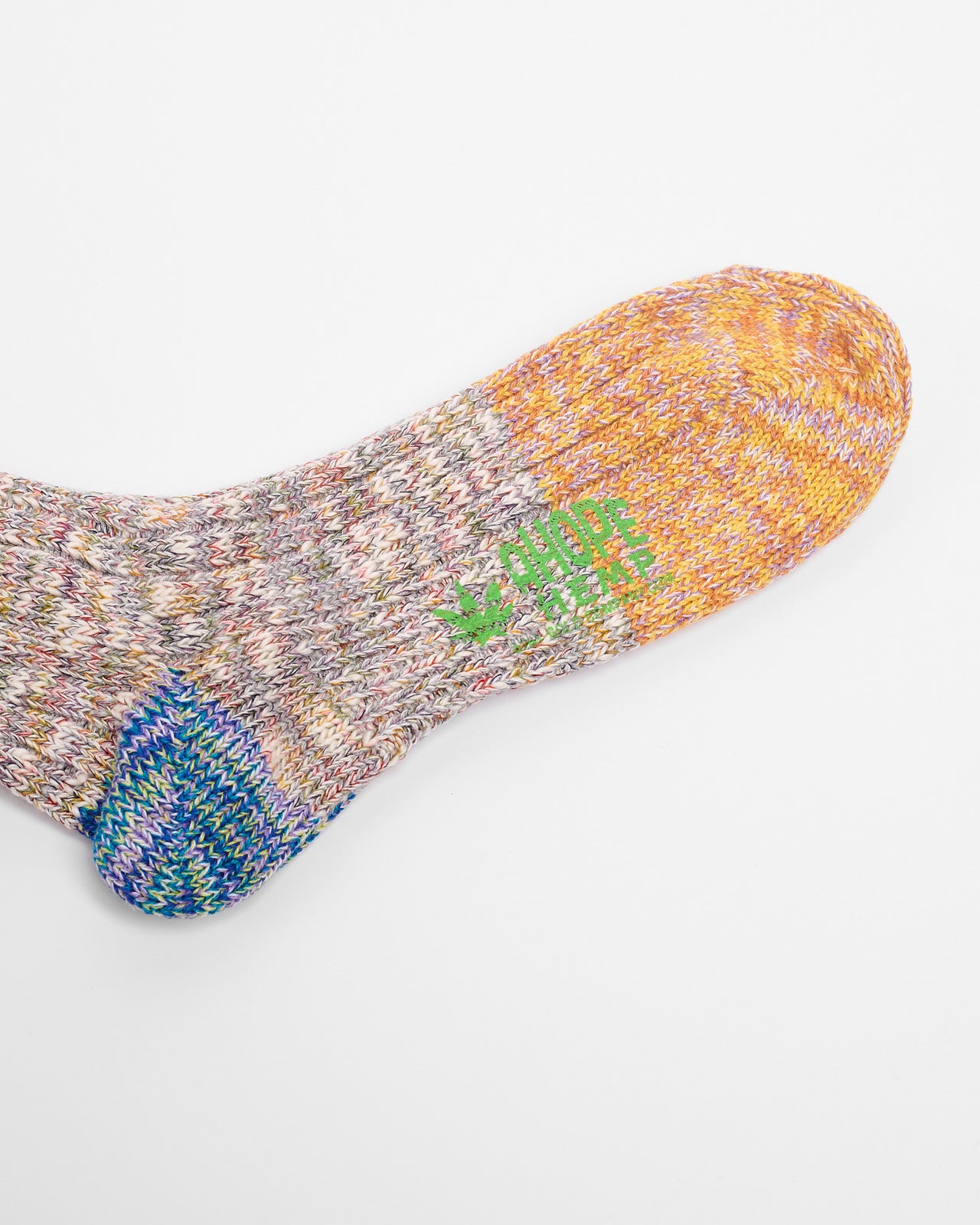 Melange Hemp Crew Sock in Red