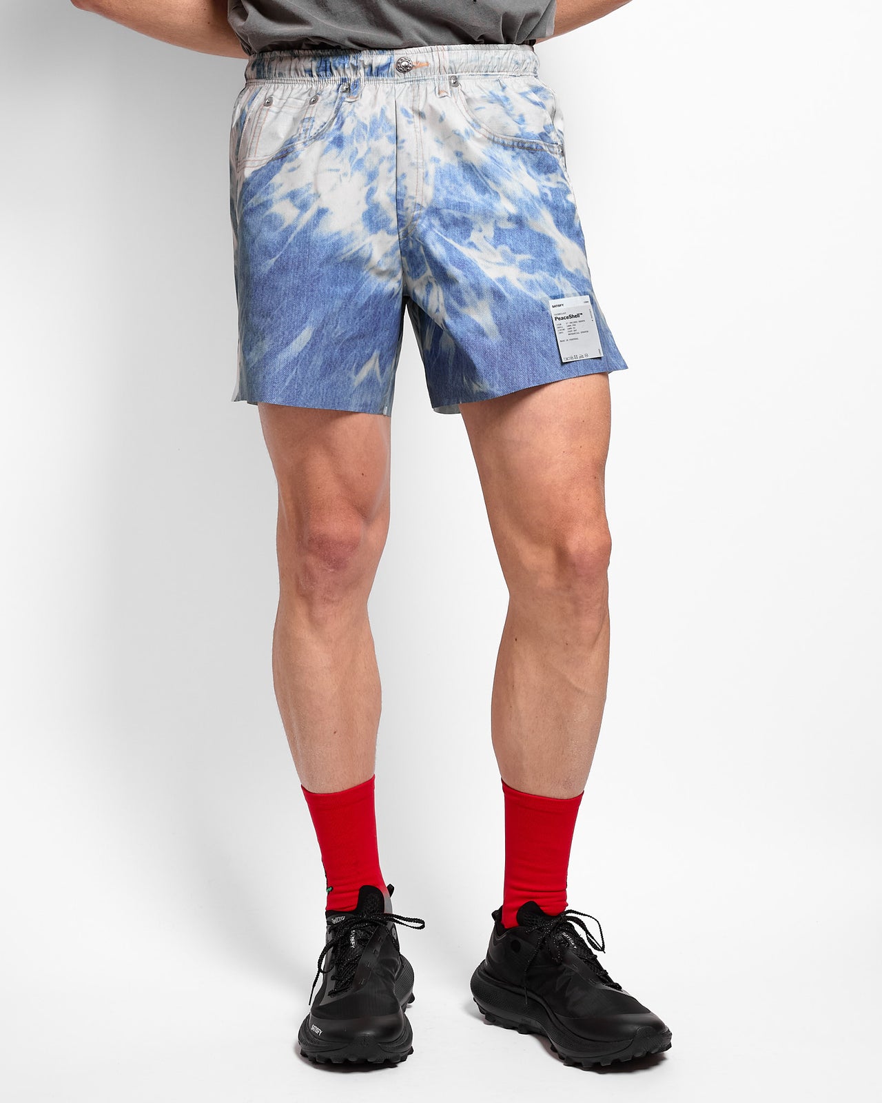 PeaceShell™ 5" Unlined Shorts in Bleached Blue Denim