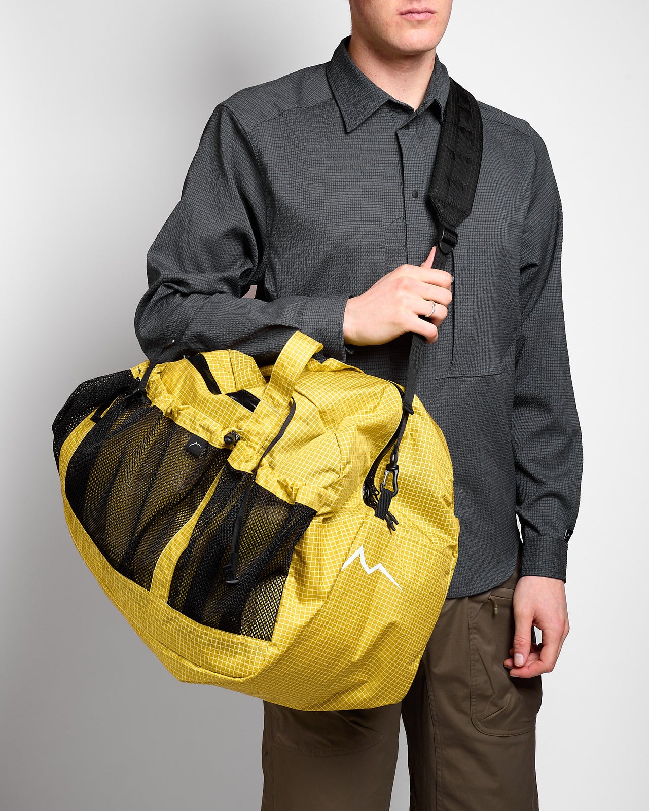Race Bag in Grid Yellow Green