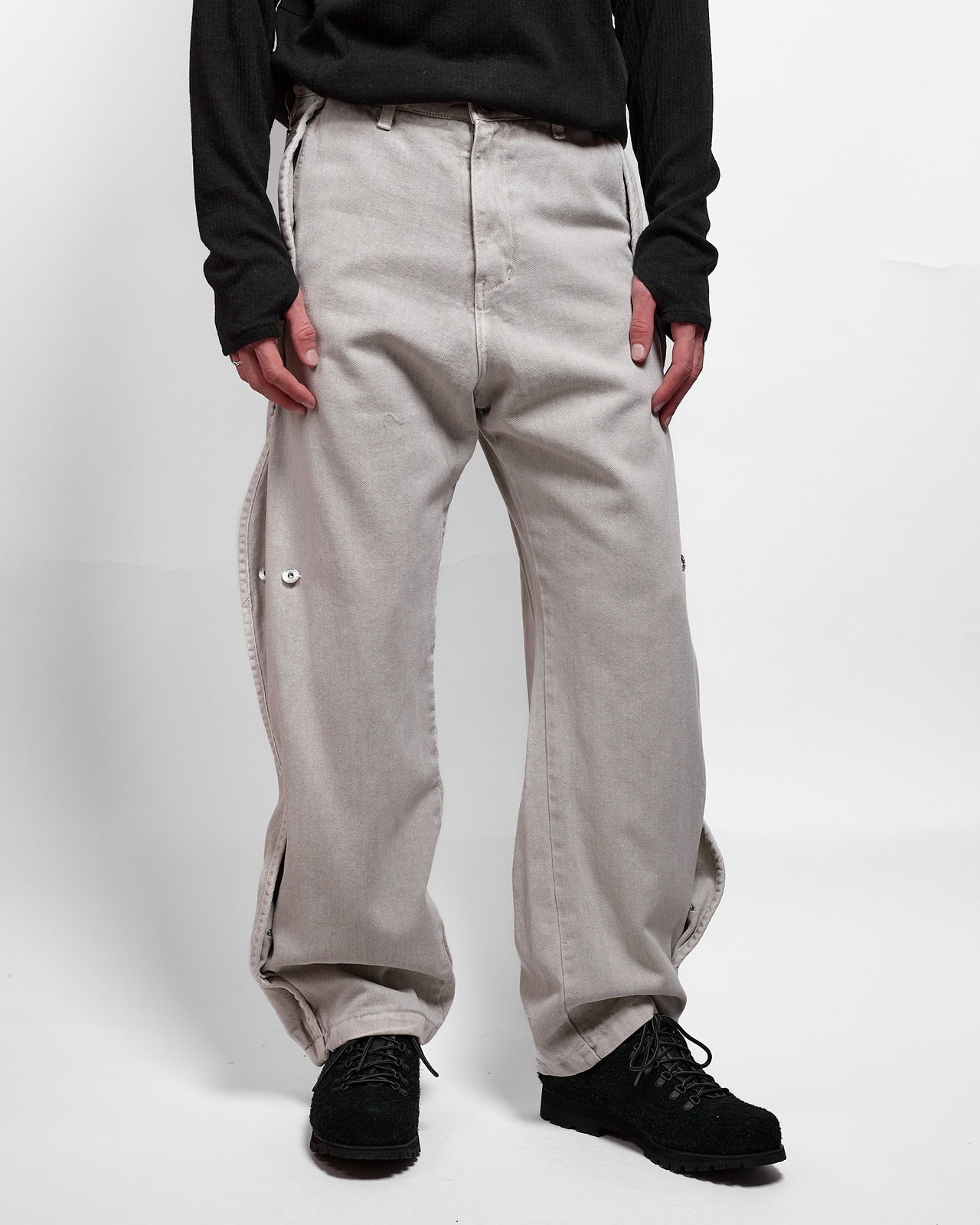 Cotton Wave Pants in Grey