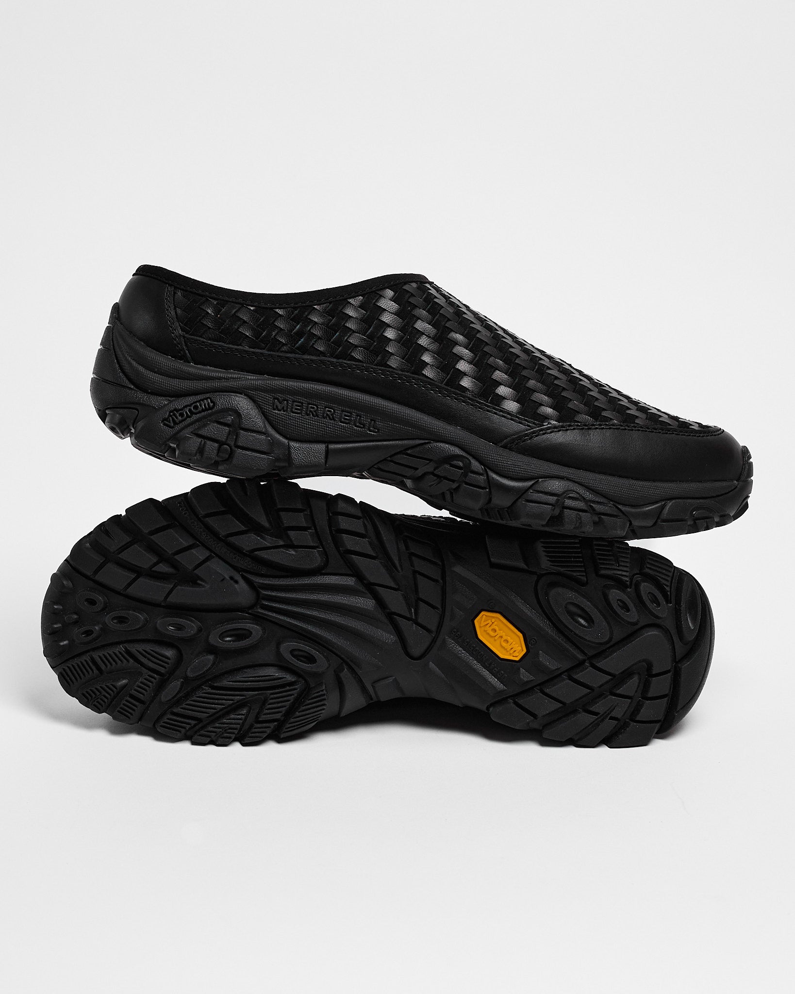 MOAB 2 LEATHER WOVEN 1TRL モアブ スライド Moab 2 Slide Leather Woven 1TRL in Black ~ Windthrow