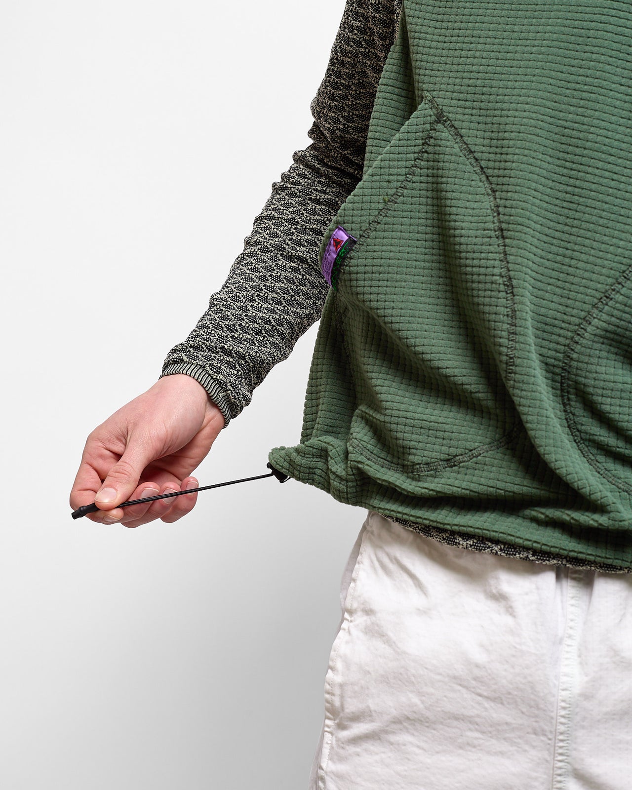 Samanto Grid Vest in Lichen Green