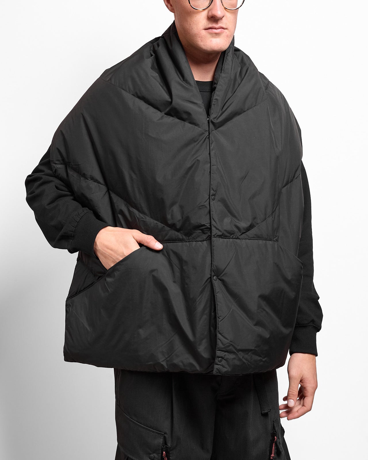 Down Poncho Muffler in Black
