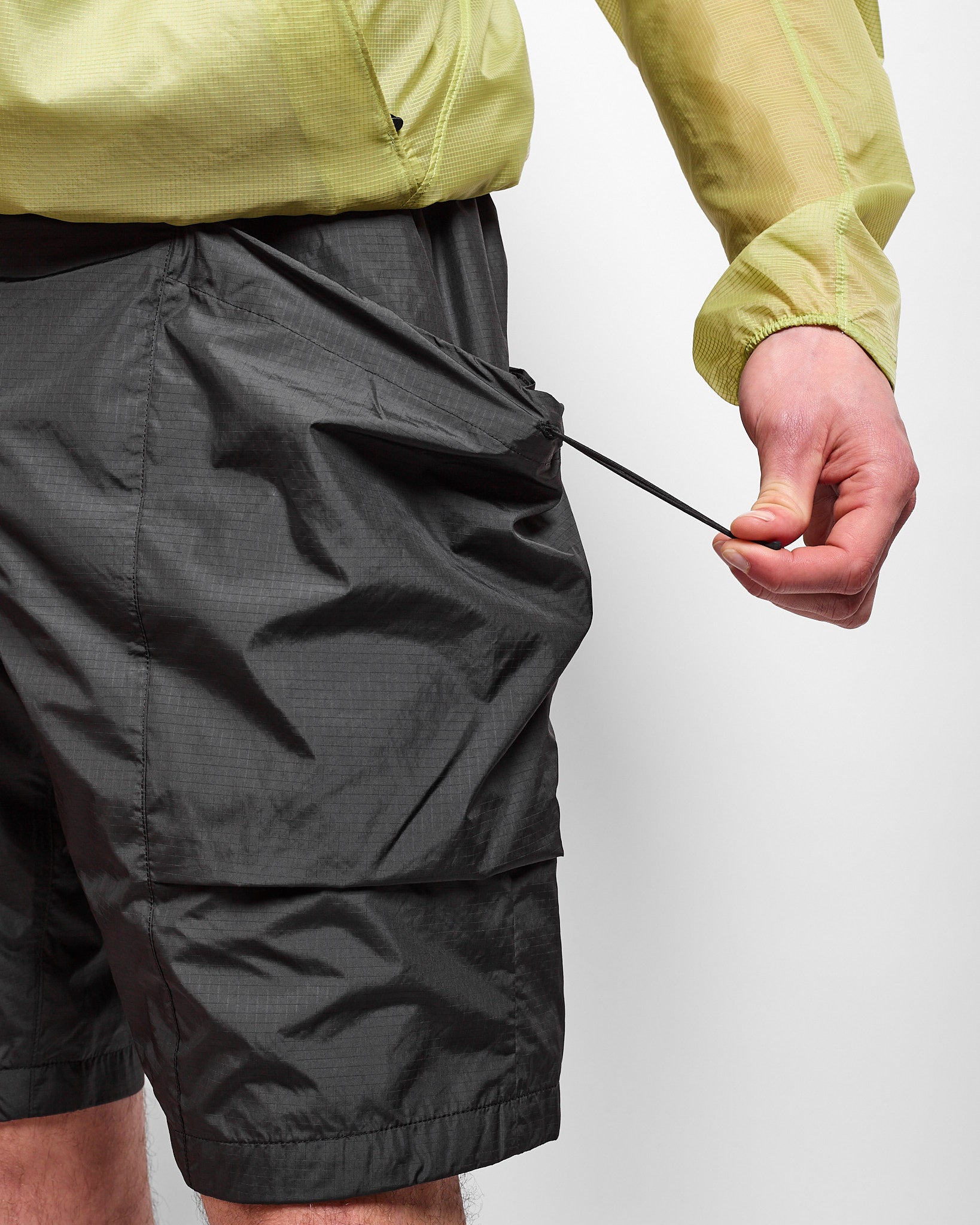 Rip-Stop Shorts in Black ~ Windthrow