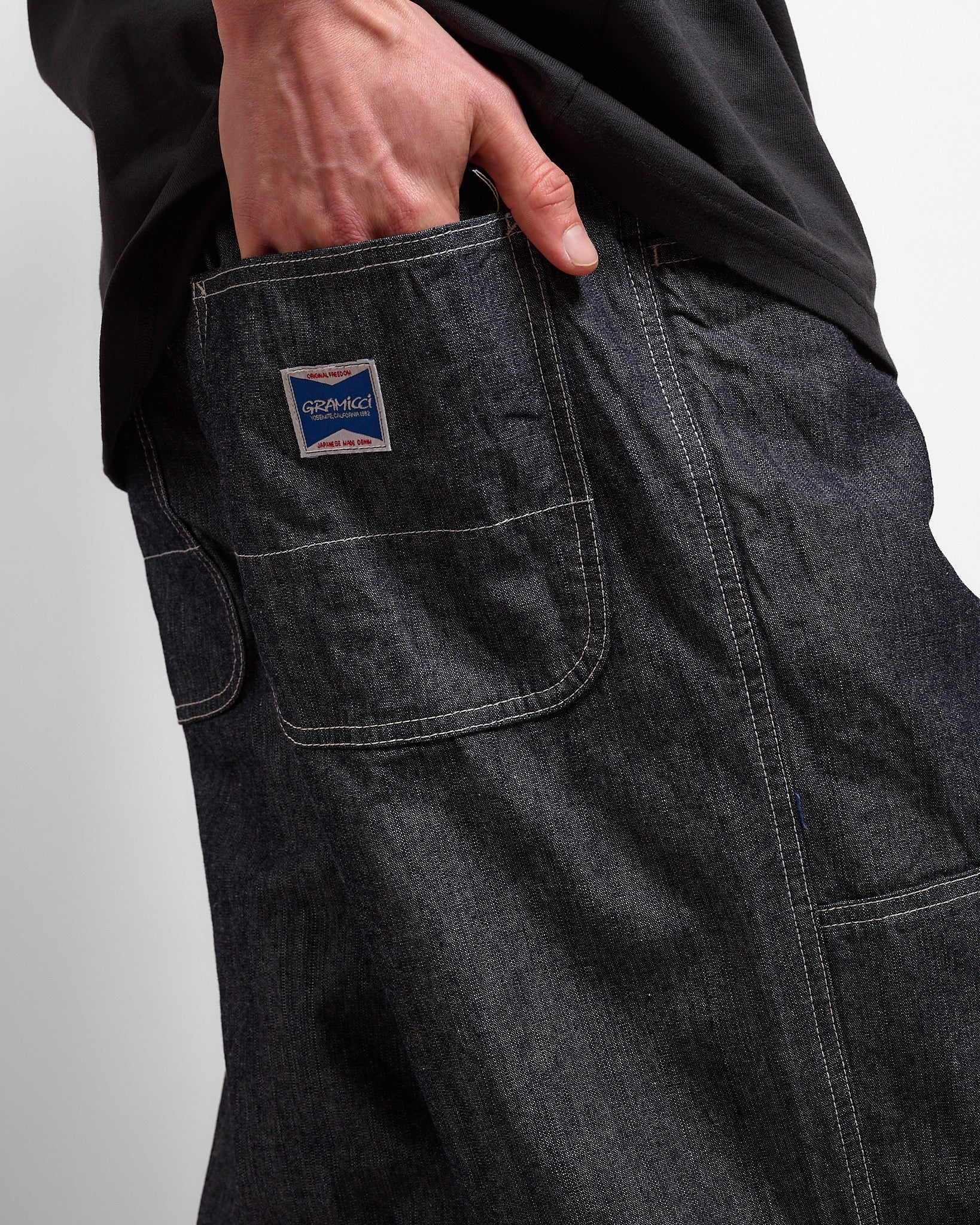 Japanese Chambray Double Knee in Navy ~ Windthrow