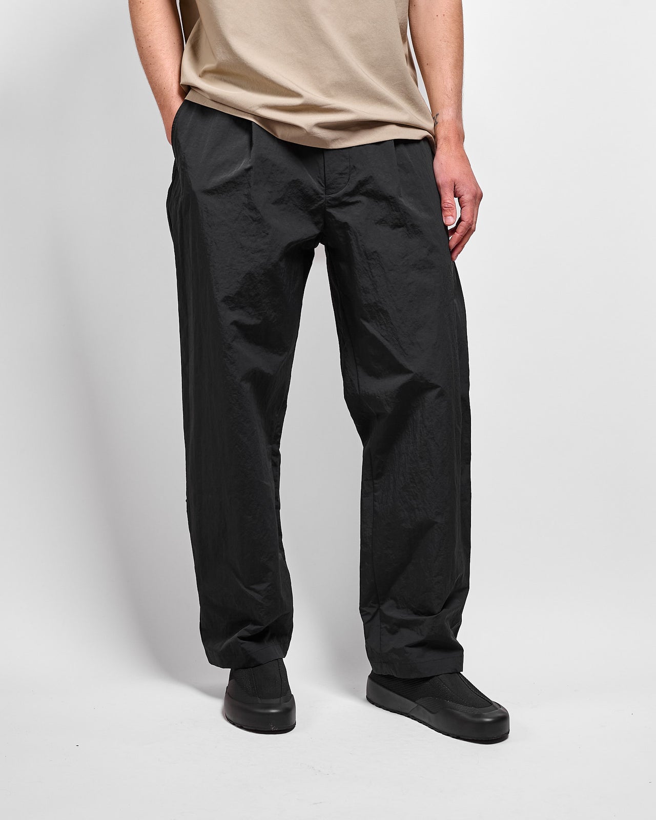 Nylon Washer Trousers in Black