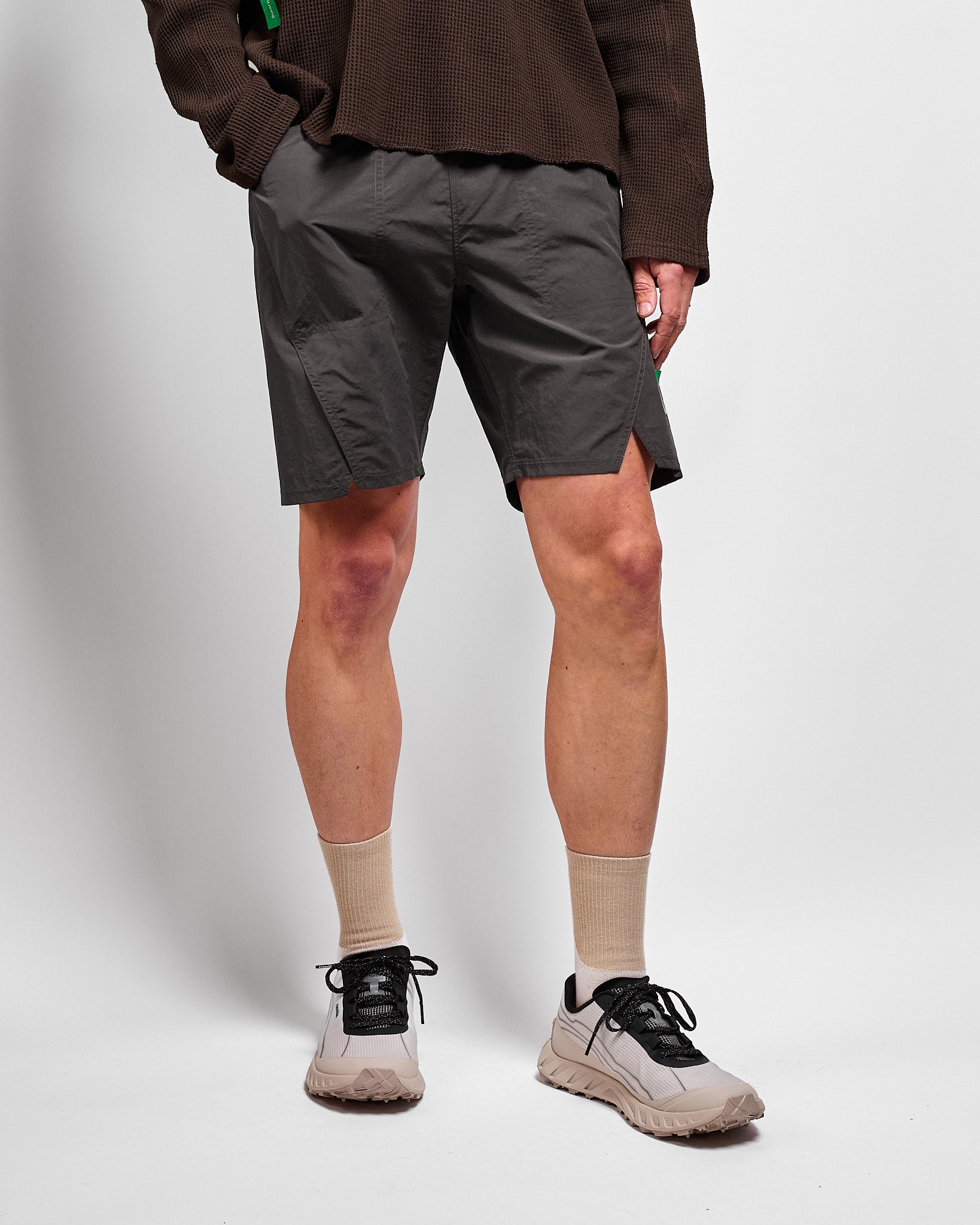 Taslan Nylon Shorts in Shale ~ Windthrow