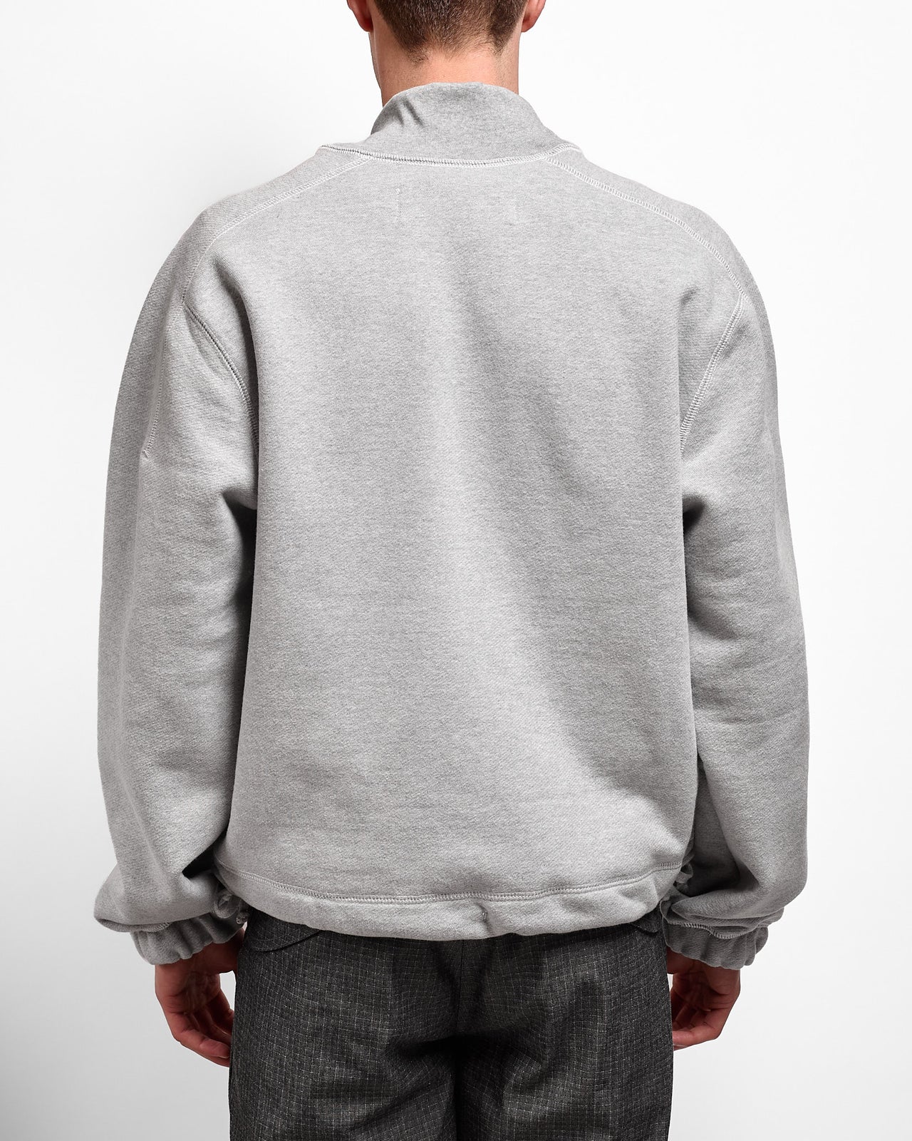 Knot Zip Sweater in Heather Grey
