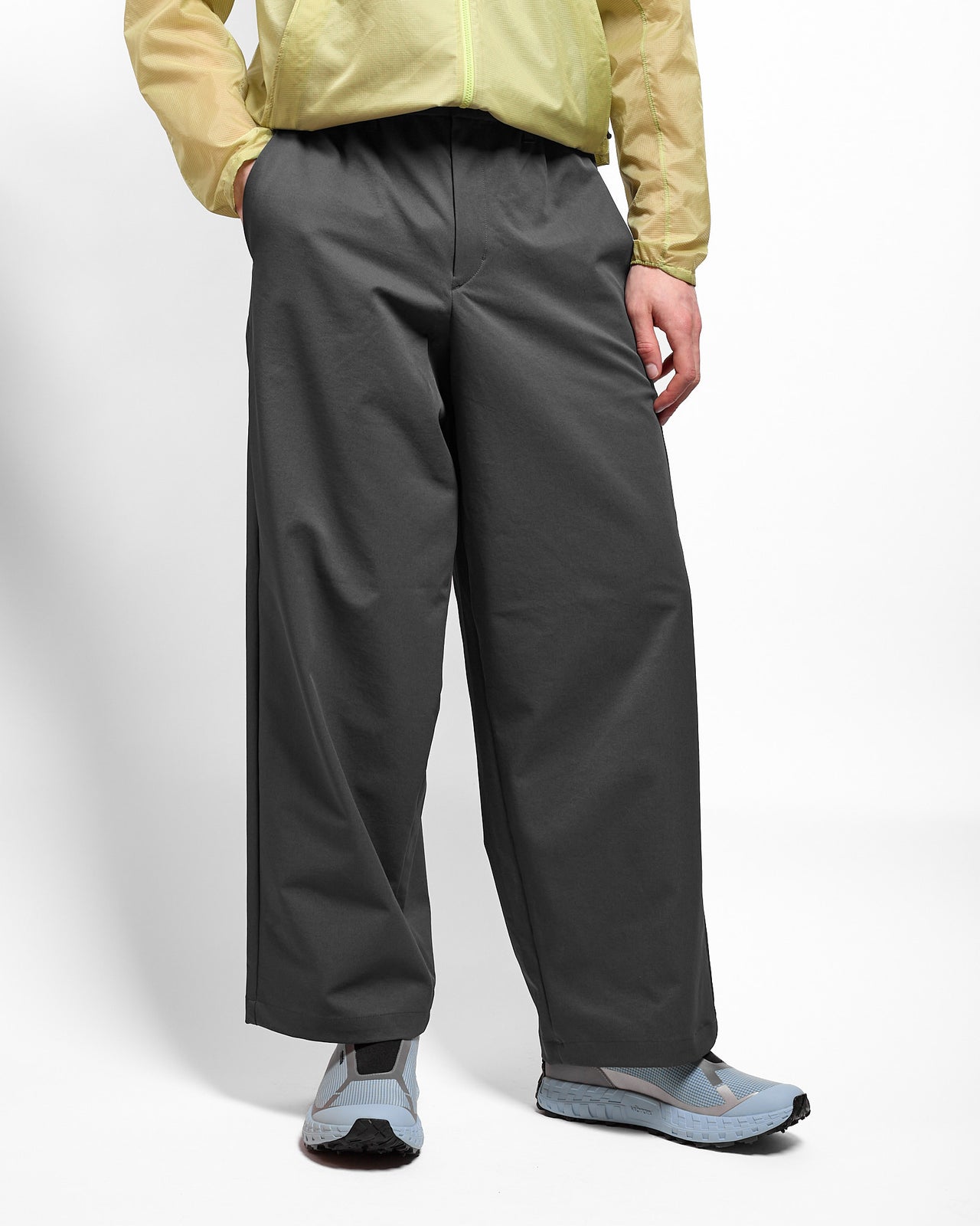 Baggy Straight Pants in Deep Charcoal