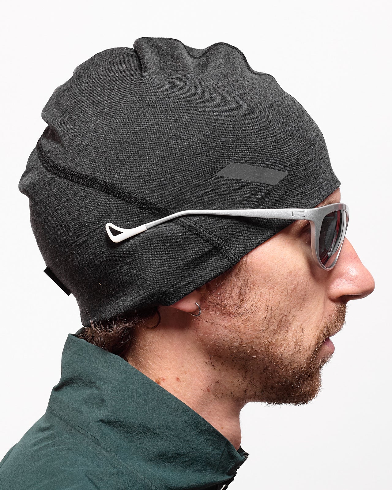 Merino Silk Beanie in Dark Grey