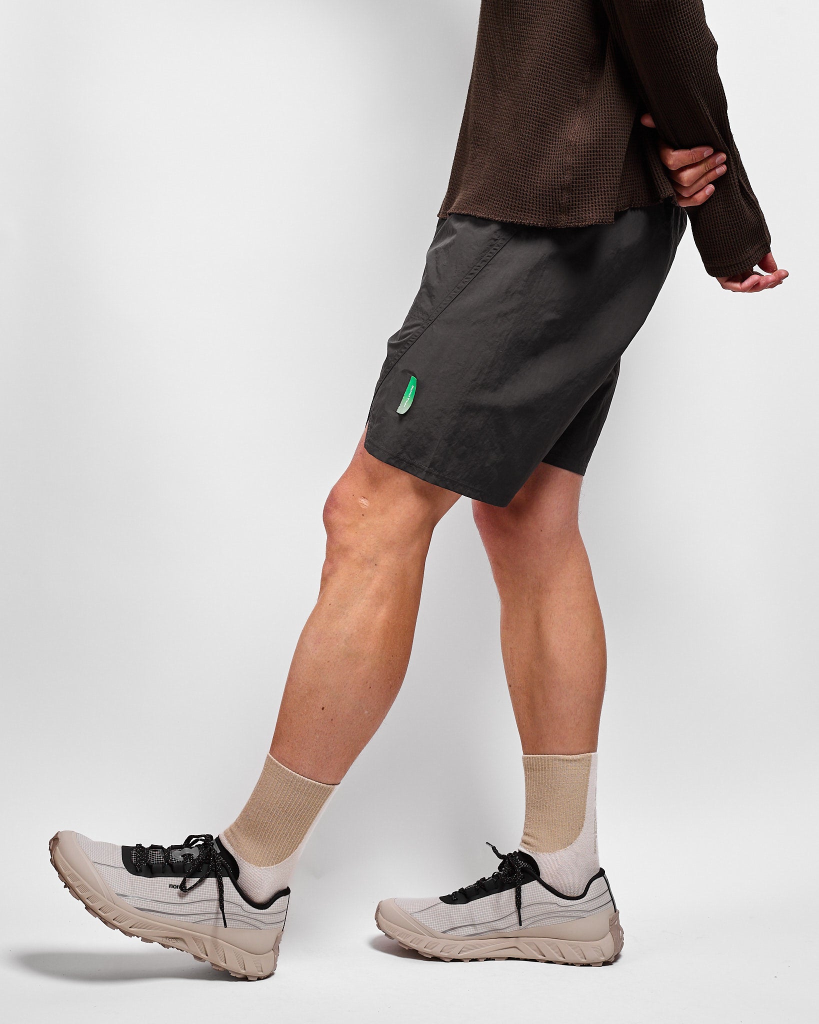 Taslan Nylon Shorts in Shale ~ Windthrow