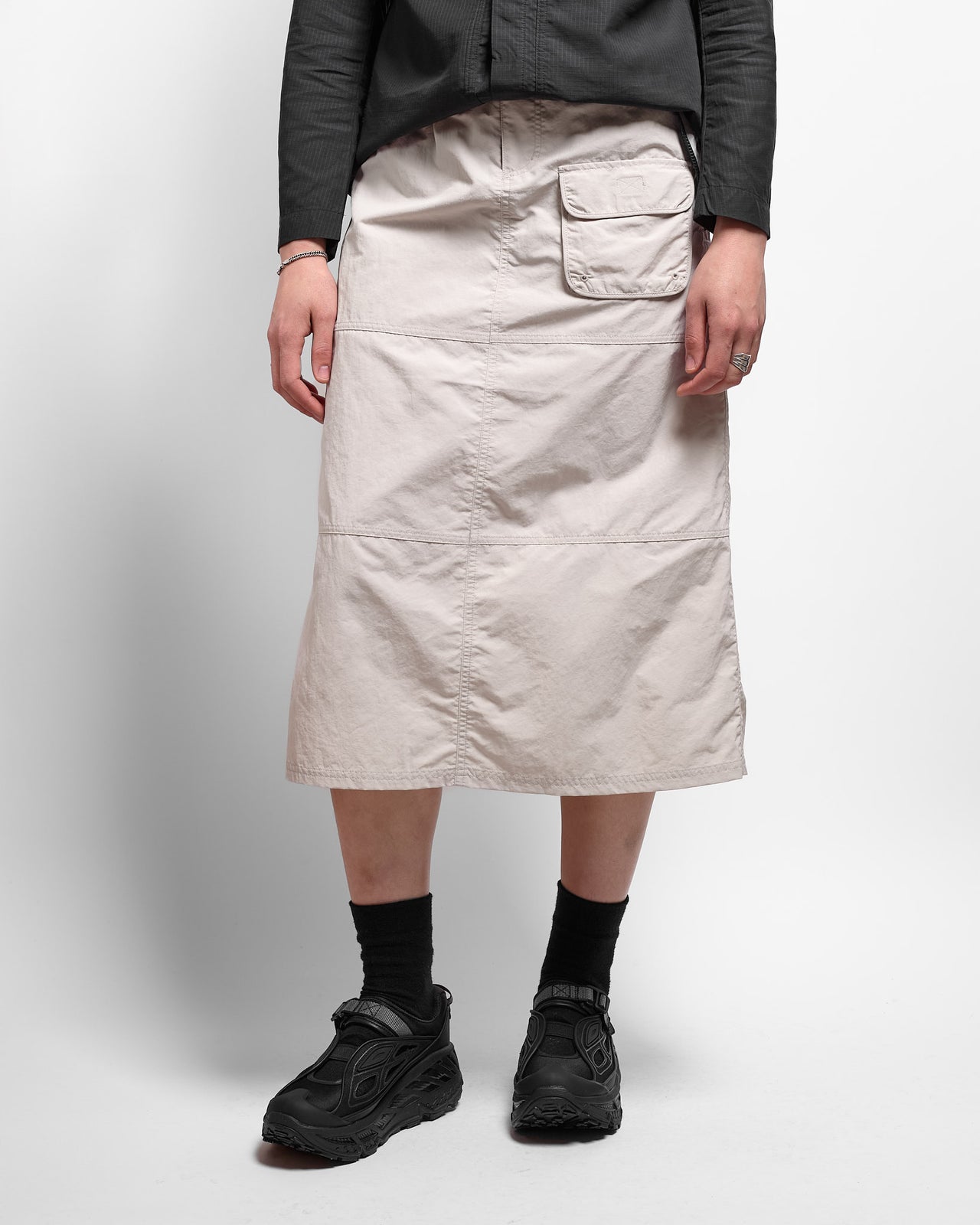 Nylon Utility Skirt in Ecru