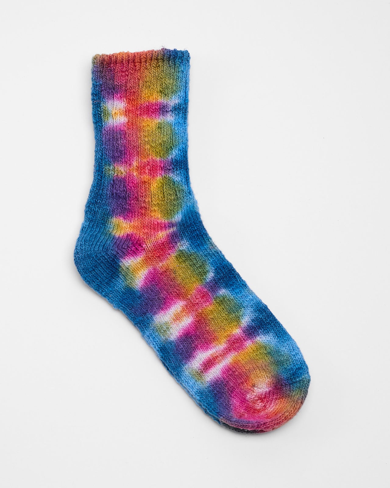 Tie-Dye Hemp Crew Sock in Carnival