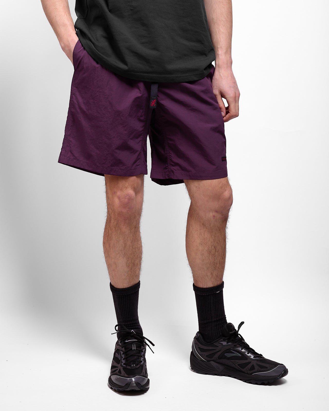 Nylon Packable G-Short in Deep Purple