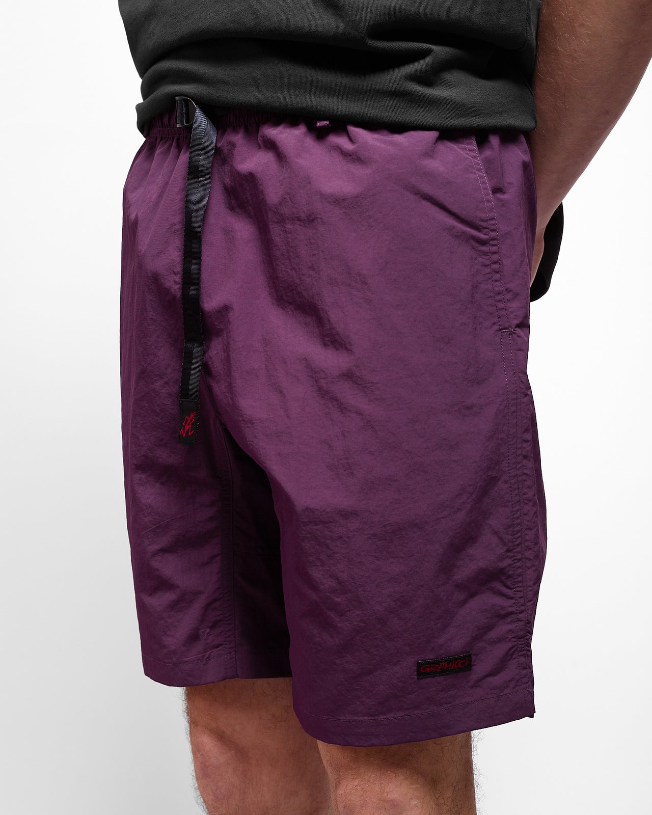 Nylon Packable G-Short in Deep Purple