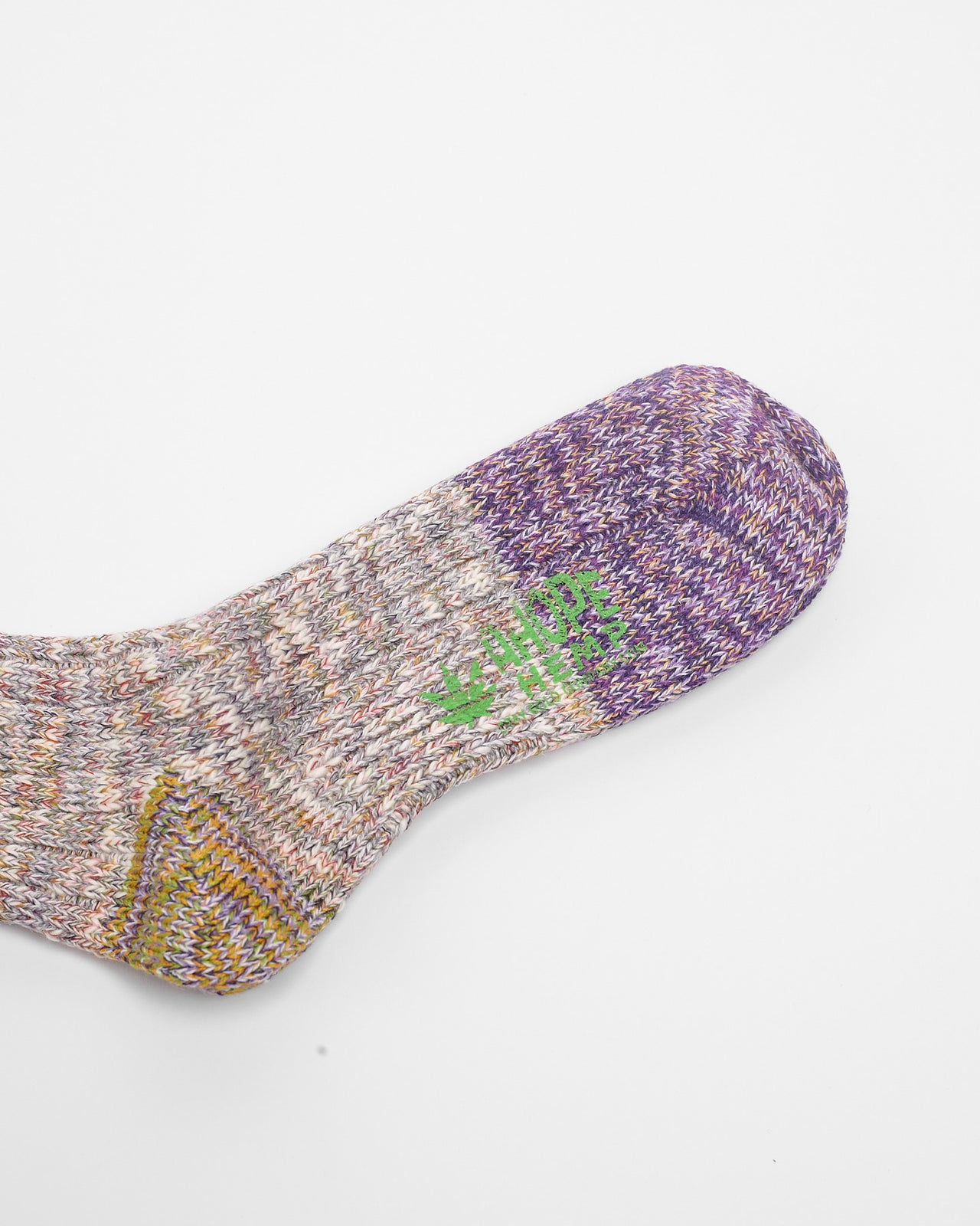 Melange Hemp Crew Sock in Green