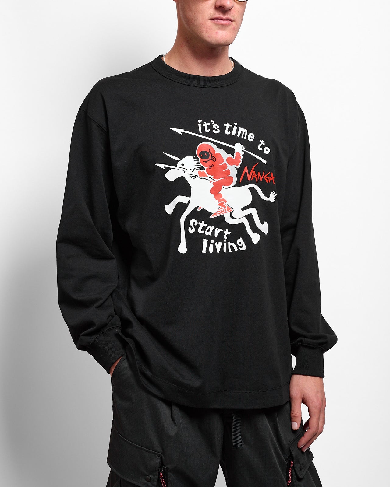 Eco Hybrid L/S Tee in Black