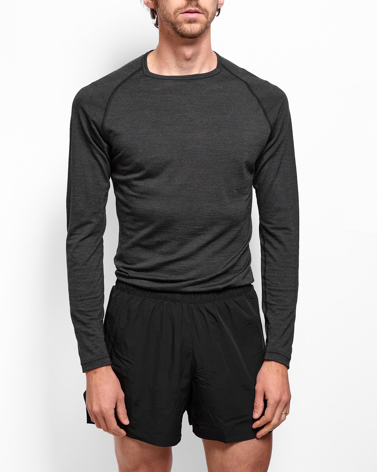 L/S Merino & Silk Base in Dark Grey