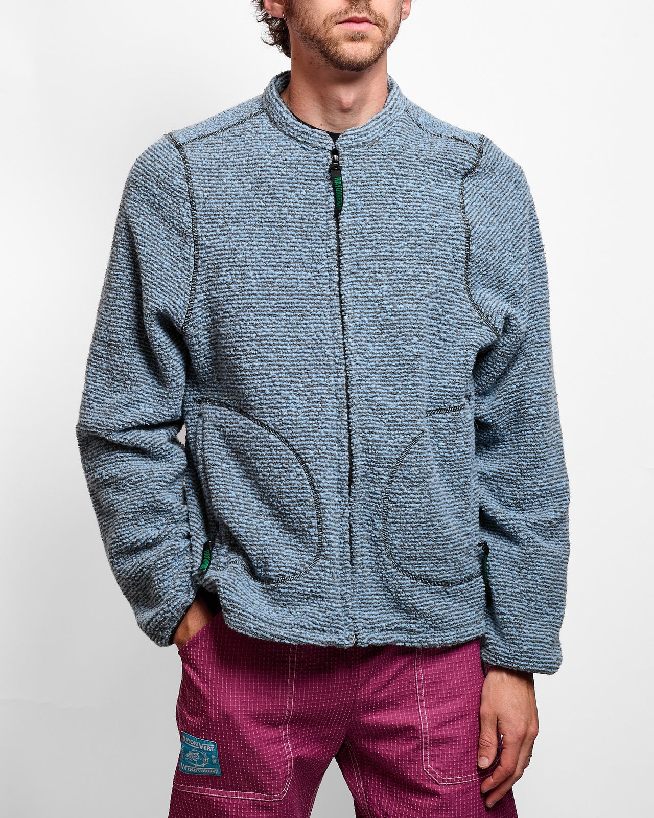 Becco Zippered Thermal Fleece in Windthrow Blue