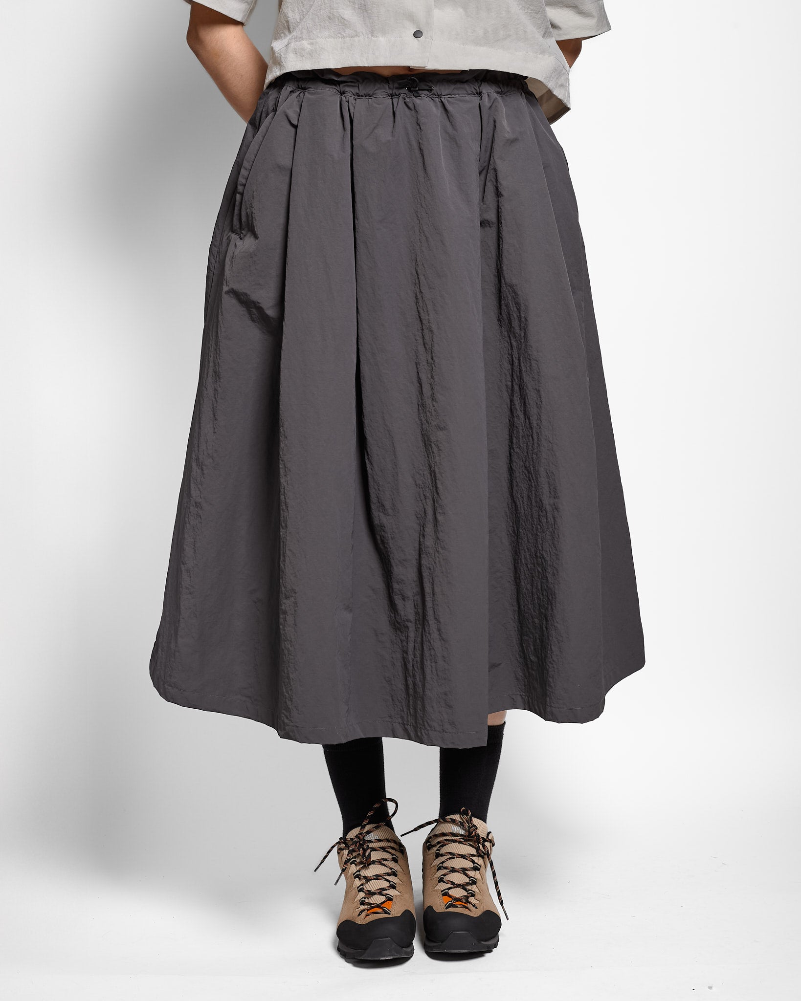 Nylon Washer Skirt in Charcoal ~ Windthrow