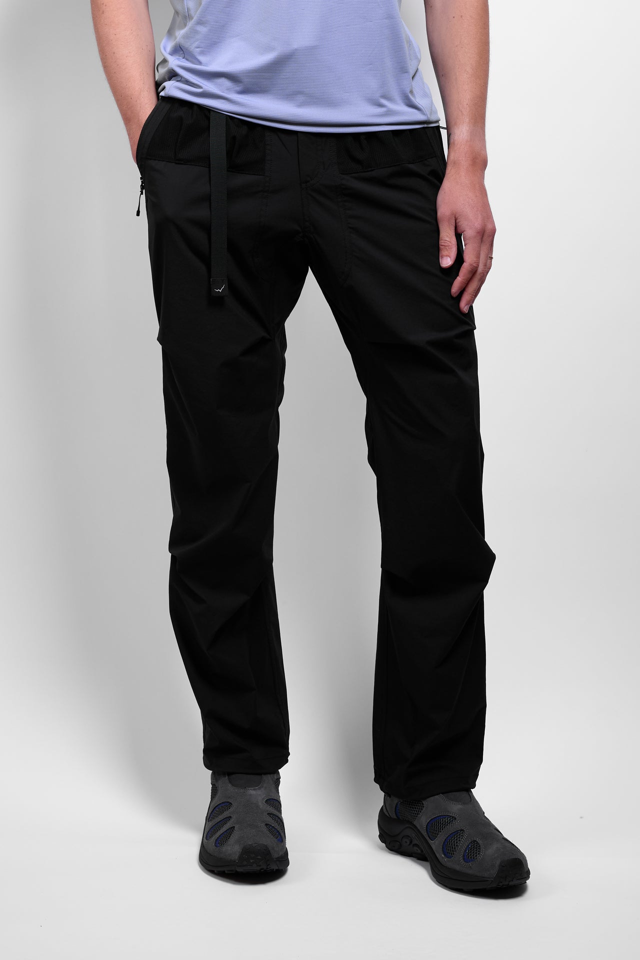 Stretch Mesh Pocket Pants in Black