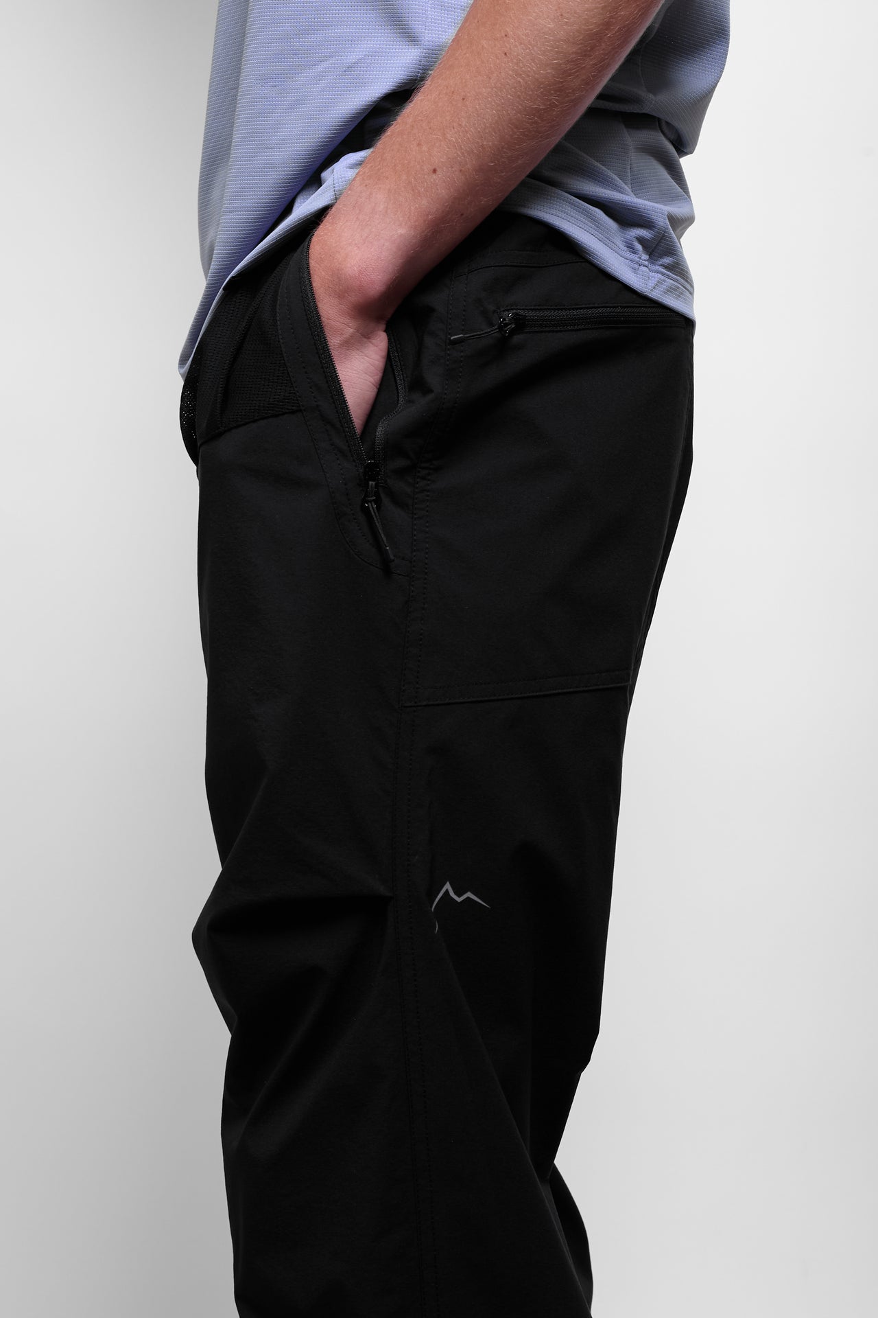 Stretch Mesh Pocket Pants in Black