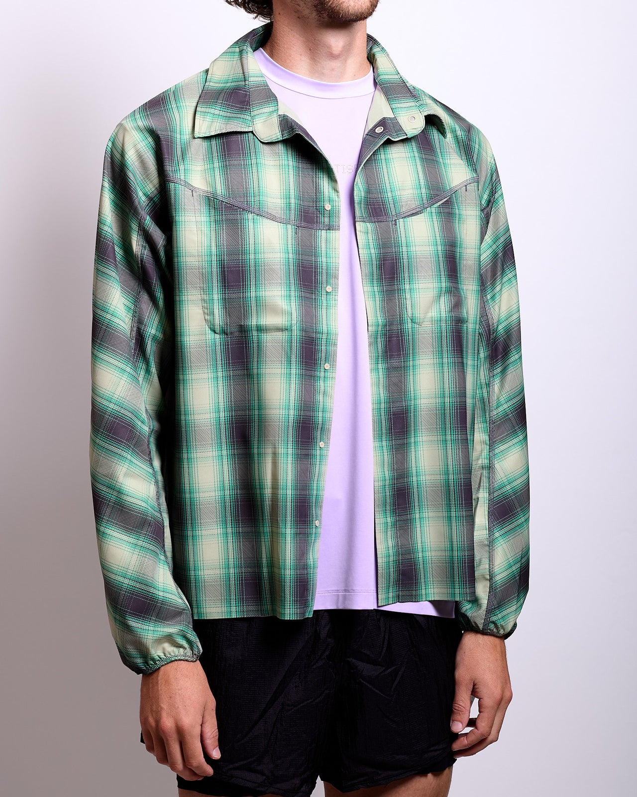 PeaceShell™ River Shirt in Check Green