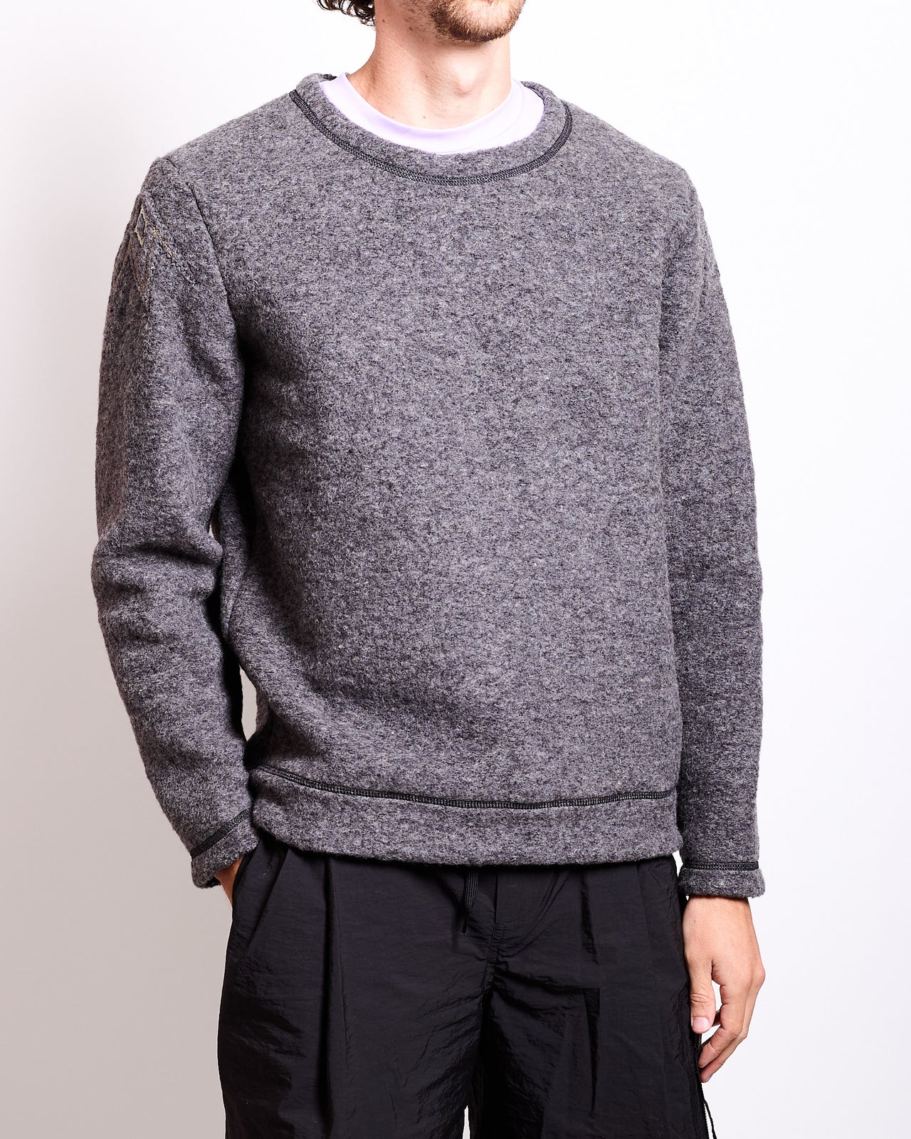 Kaldi Wool Crewneck in Soft Grey