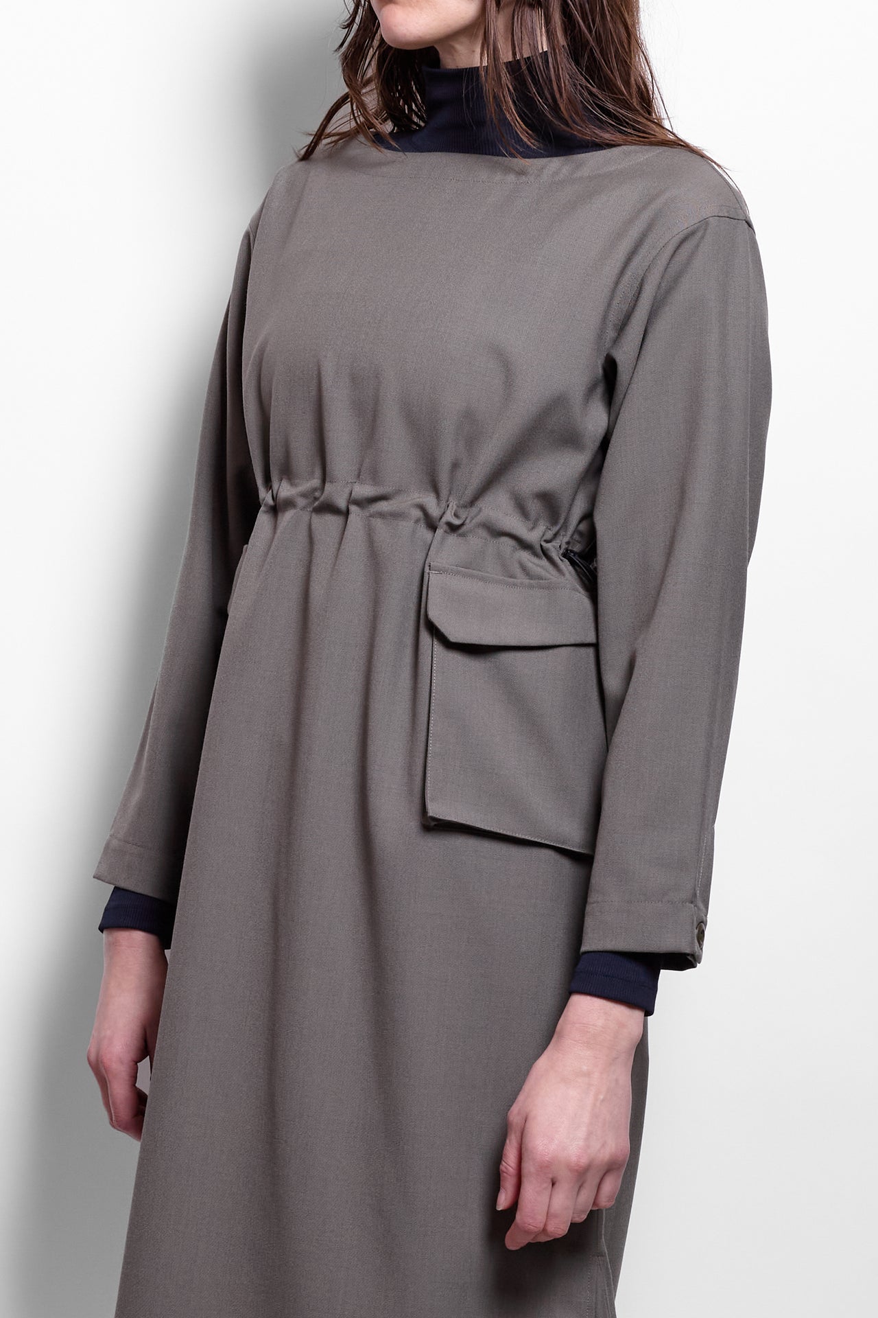 Hybrid Wool Dress in Grey